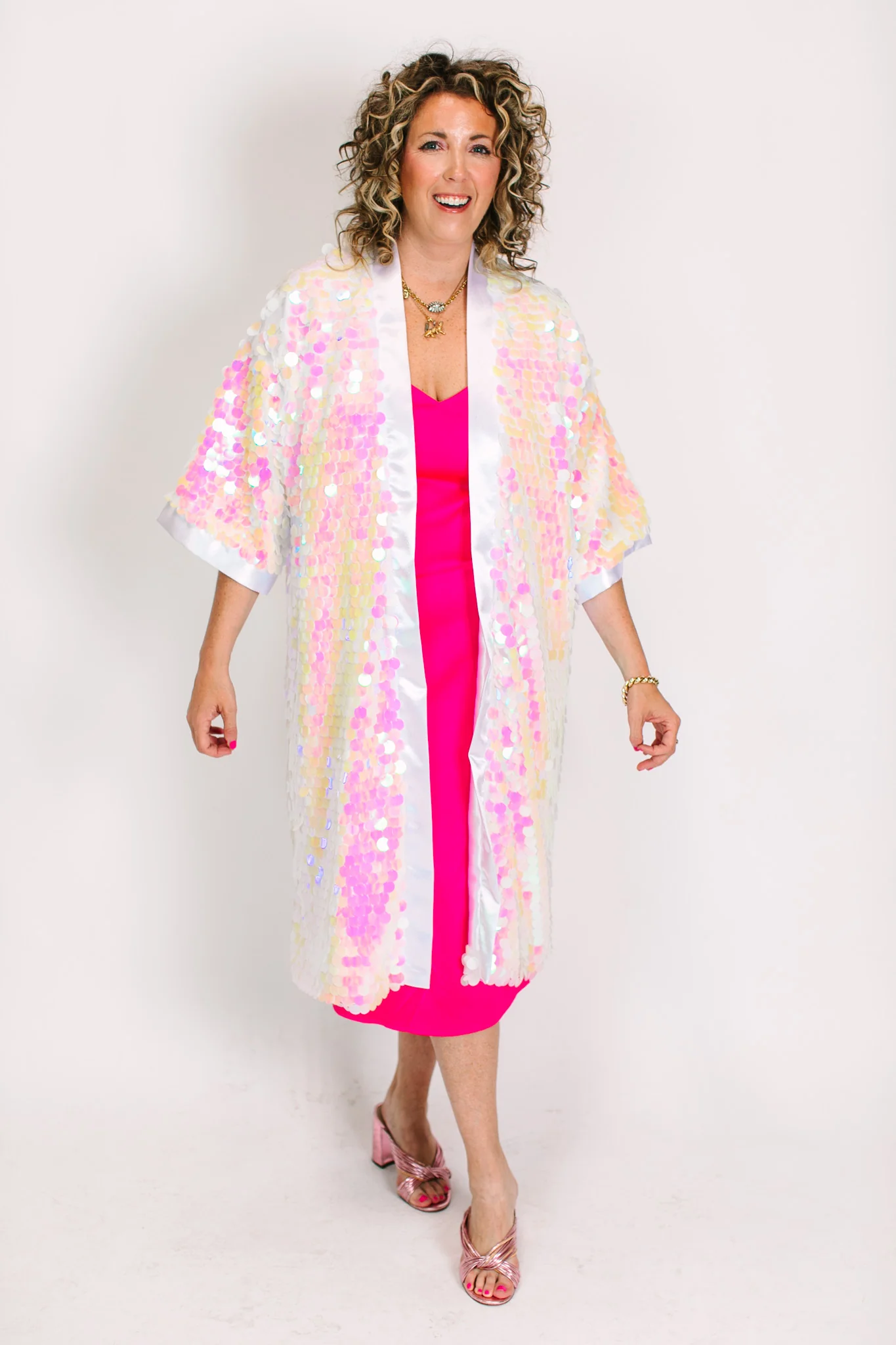 Light Pink Iridescent Paillette Duster - Image 4