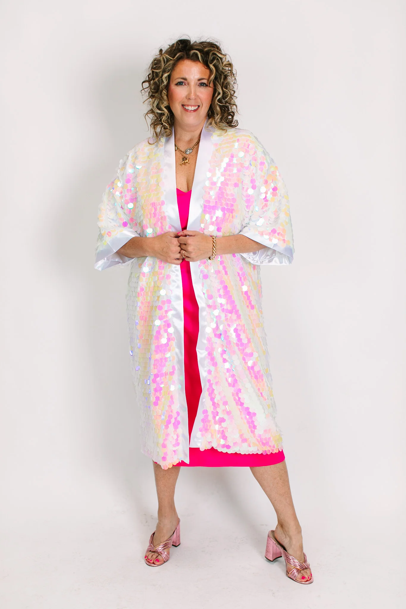 Light Pink Iridescent Paillette Duster - Image 5