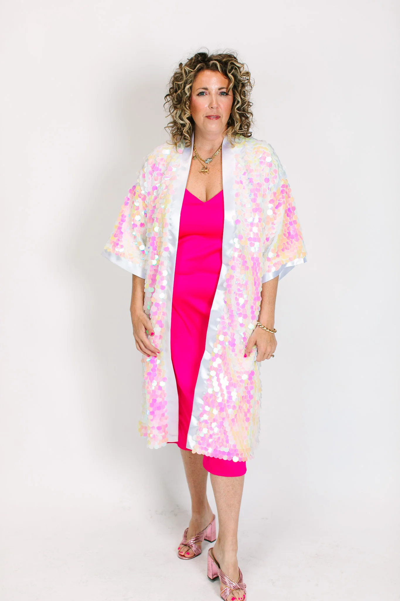 Light Pink Iridescent Paillette Duster - Image 7