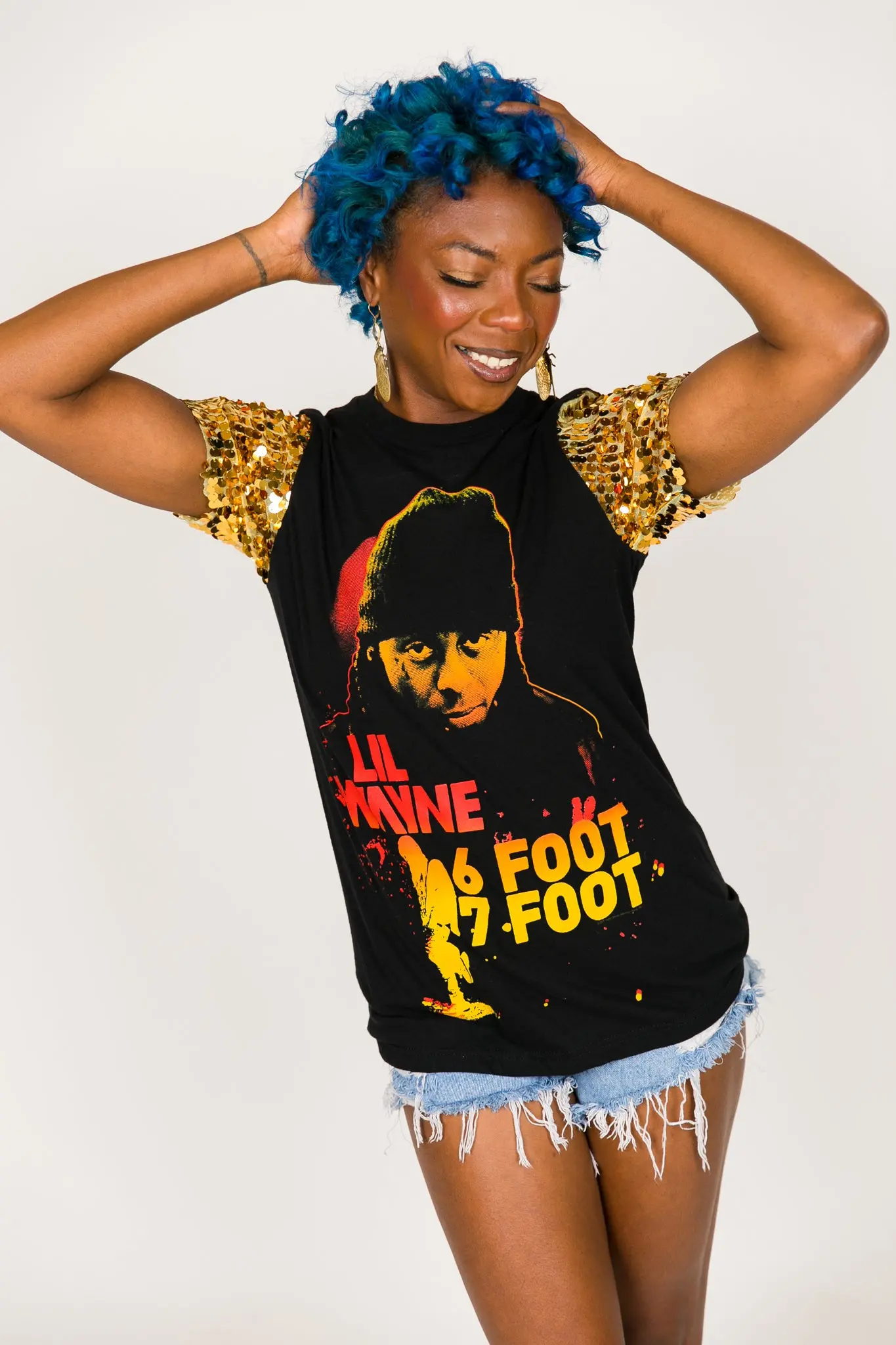 Lil Wayne Gold Sequin Sleeve Party Tee - Image 2