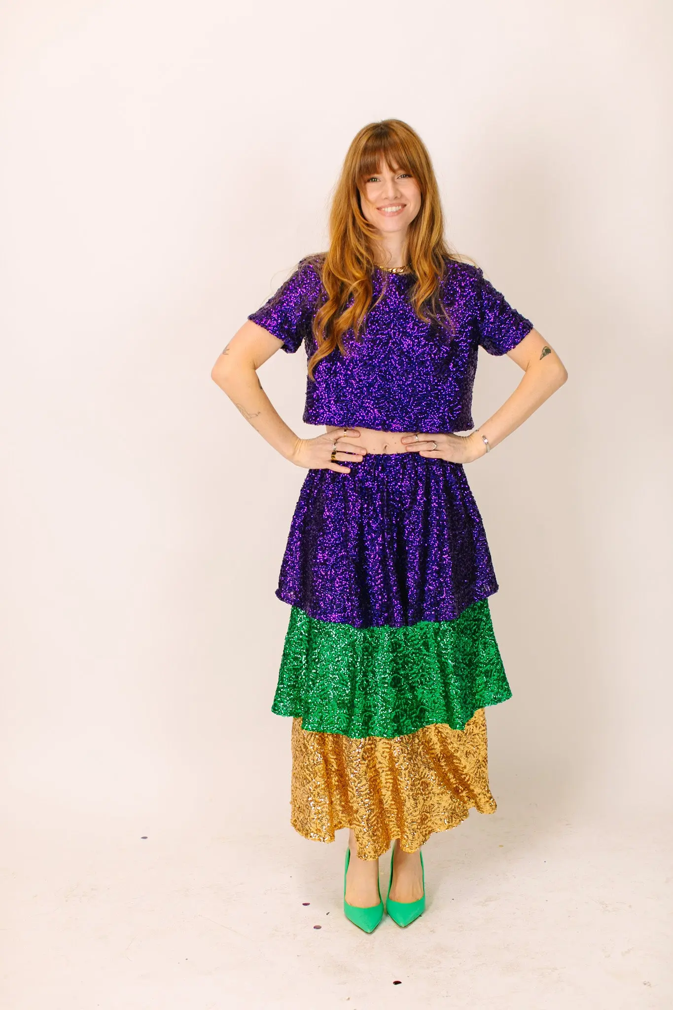 Mardi Gras 3-Tiered Sequin Skirt - Image 10