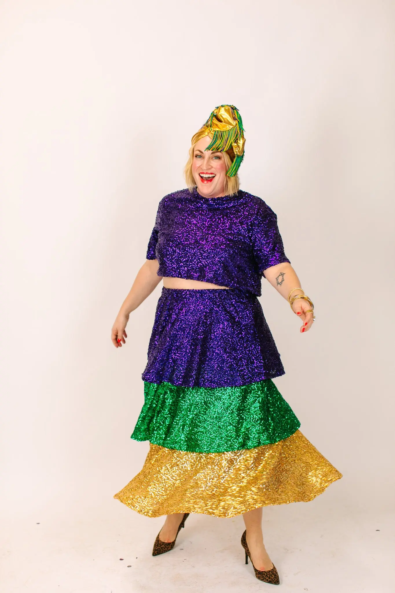 Mardi Gras 3-Tiered Sequin Skirt - Image 11