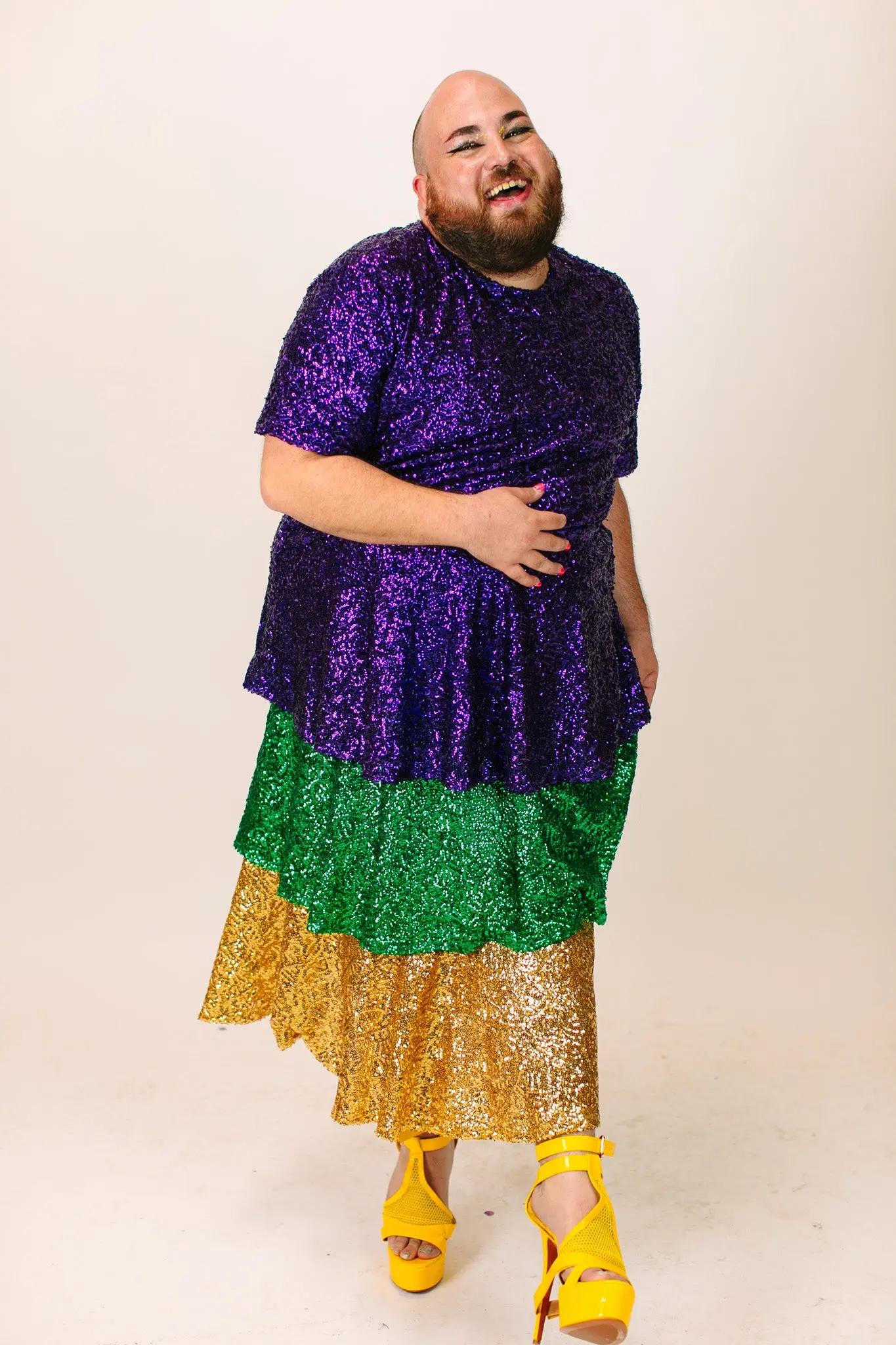 Mardi Gras 3-Tiered Sequin Skirt - Image 12