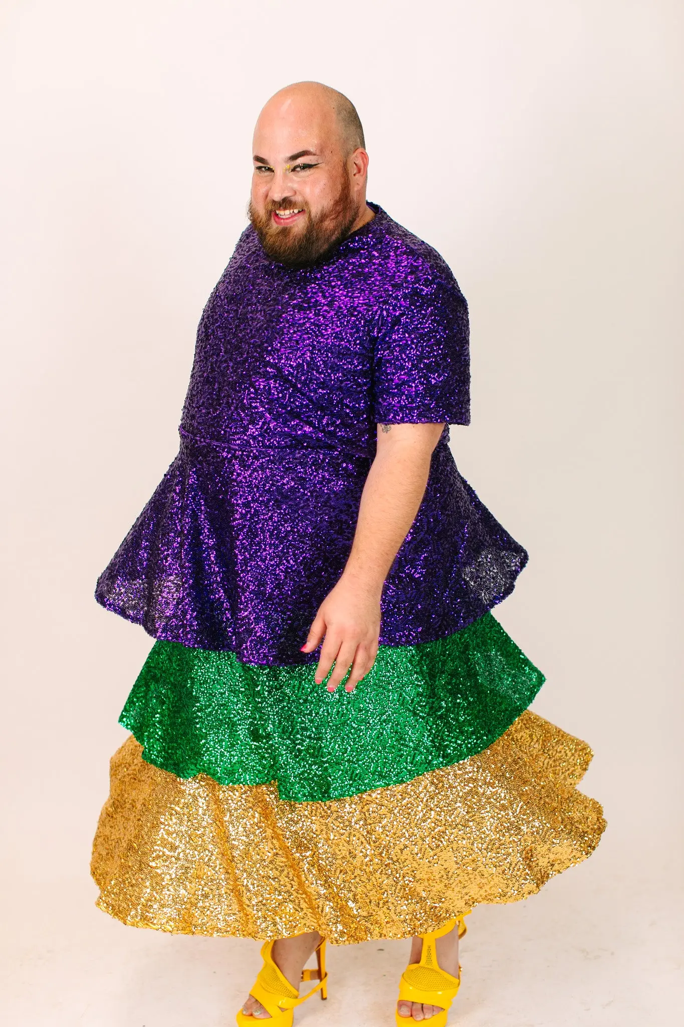 Mardi Gras 3-Tiered Sequin Skirt - Image 5