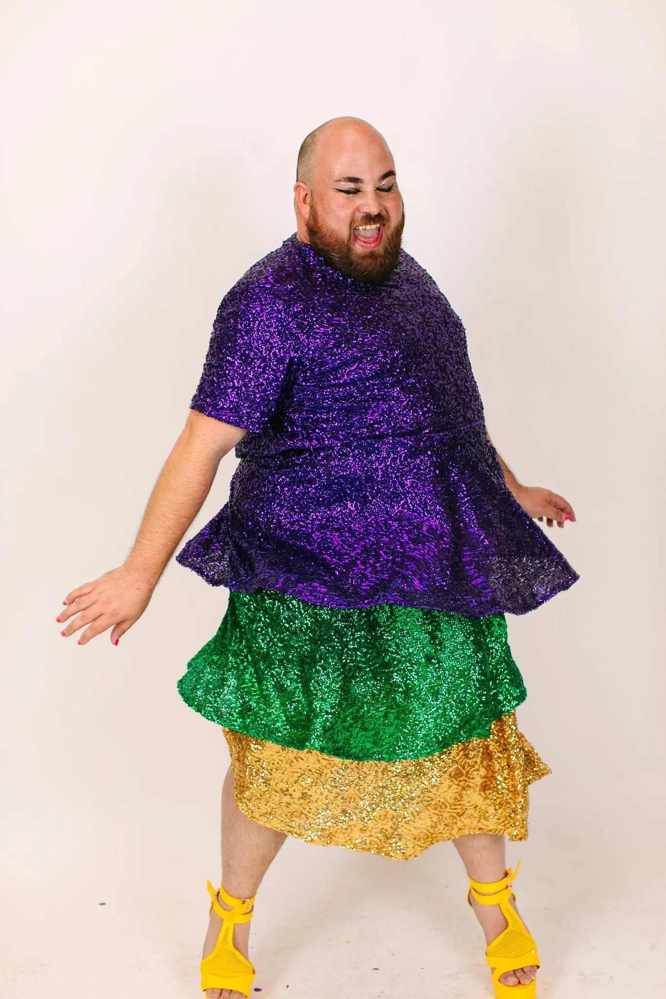 Mardi Gras 3-Tiered Sequin Skirt - Image 7