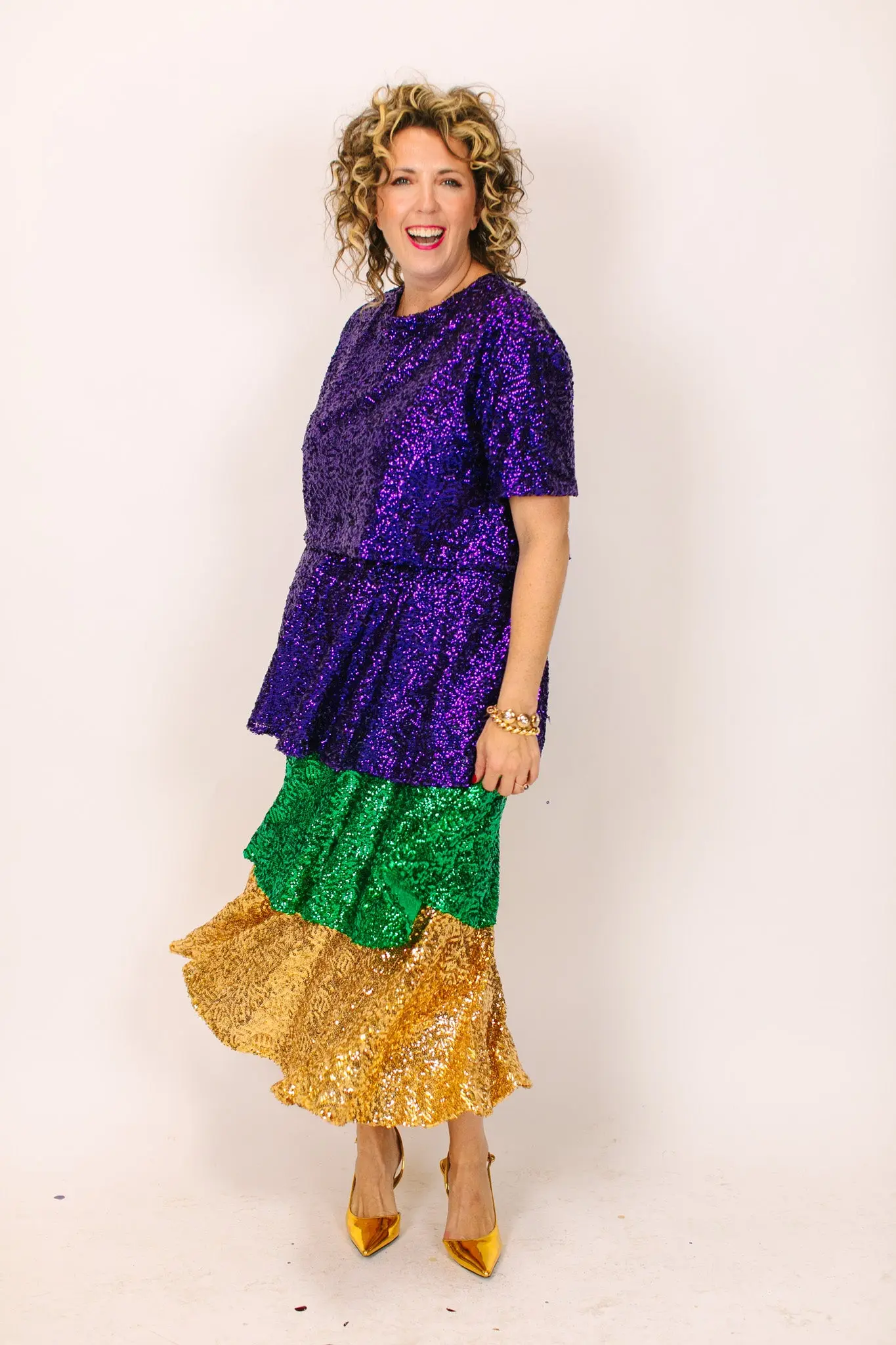 Mardi Gras 3-Tiered Sequin Skirt - Image 8