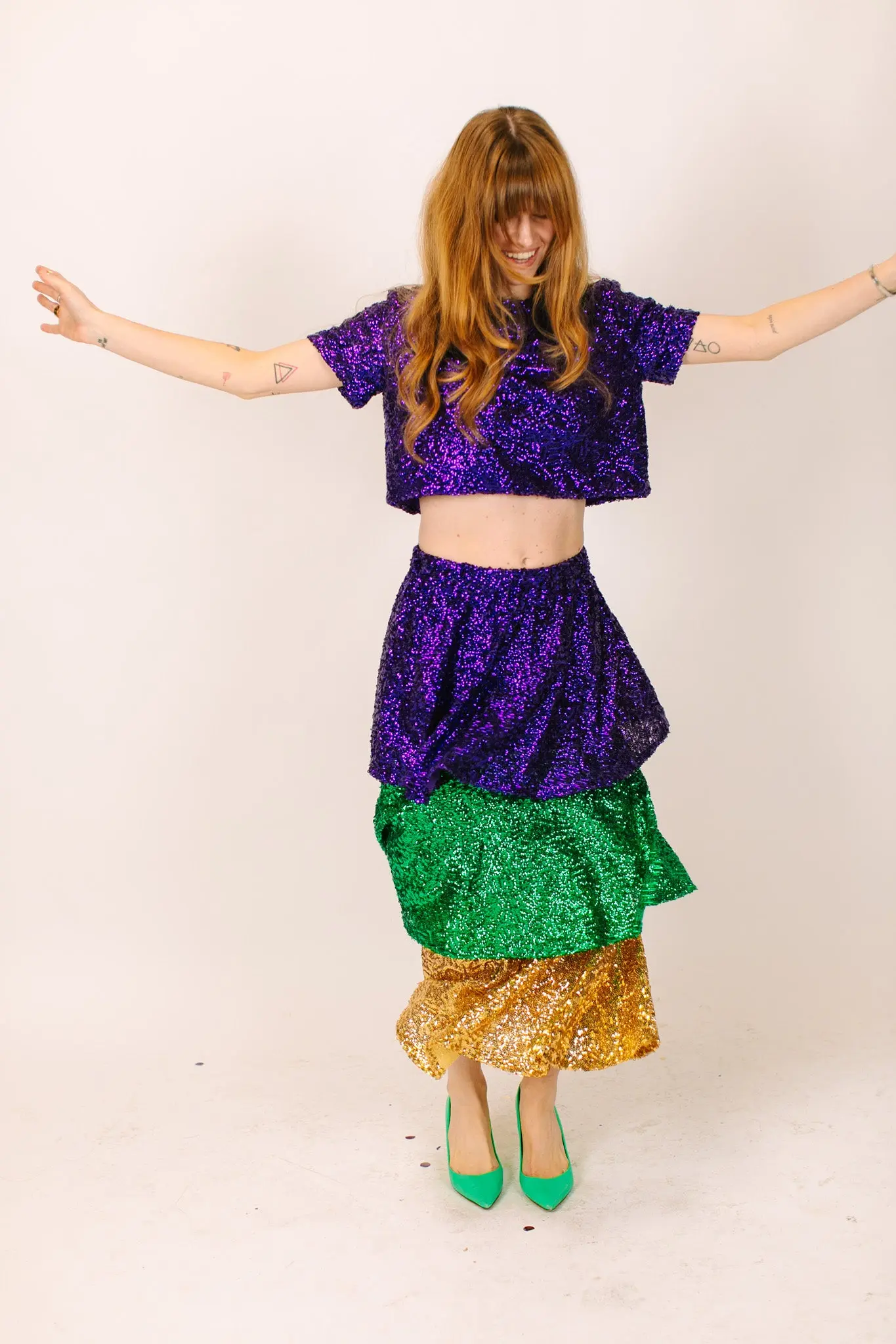 Mardi Gras 3-Tiered Sequin Skirt - Image 9