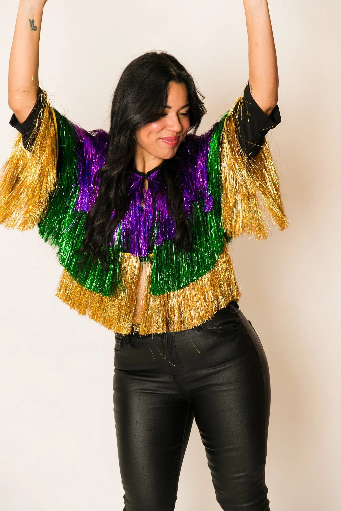 Mardi Gras Holographic Tinsel Jacket - Image 3