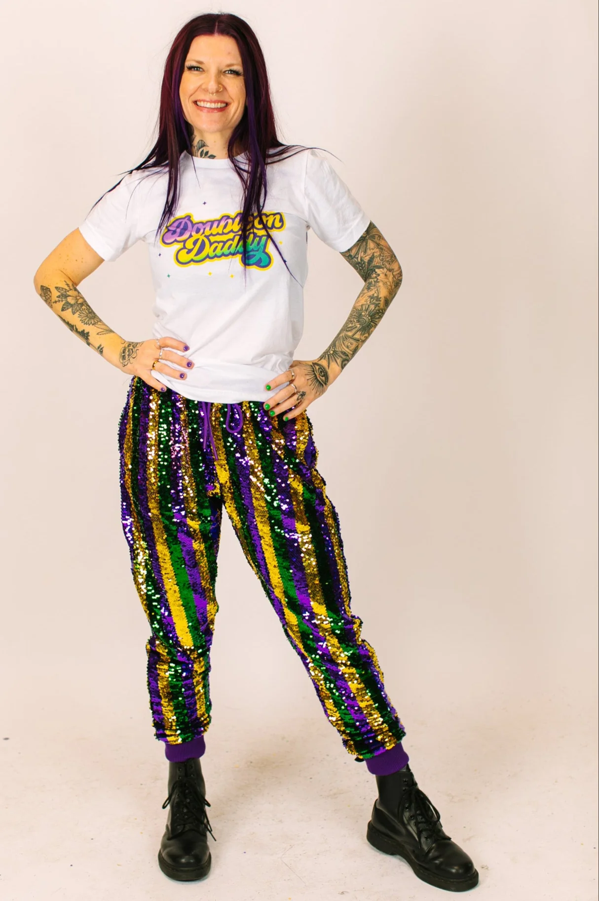 Mardi Gras Stripe Sequin Joggers - Image 13
