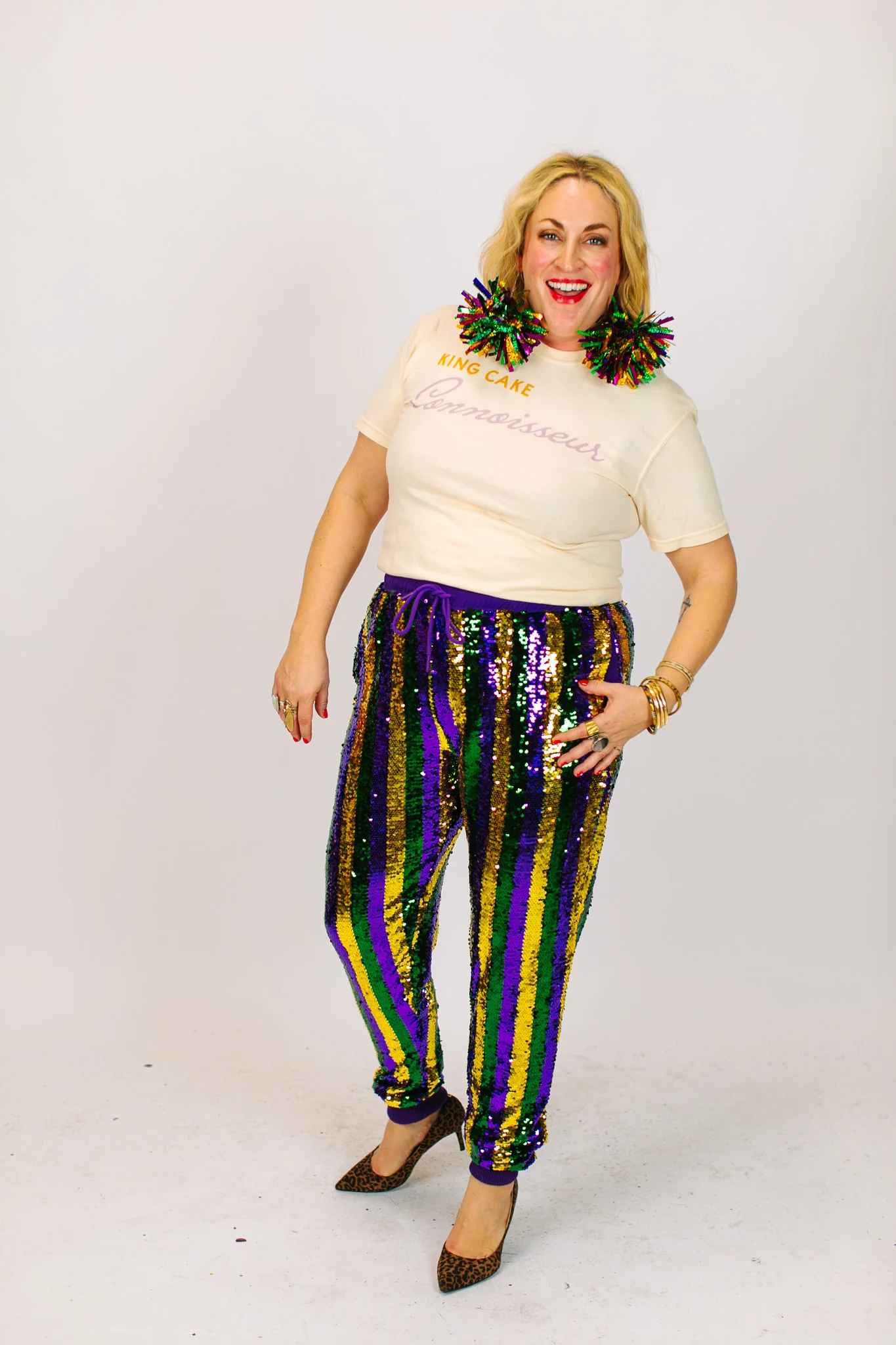 Mardi Gras Stripe Sequin Joggers - Image 14