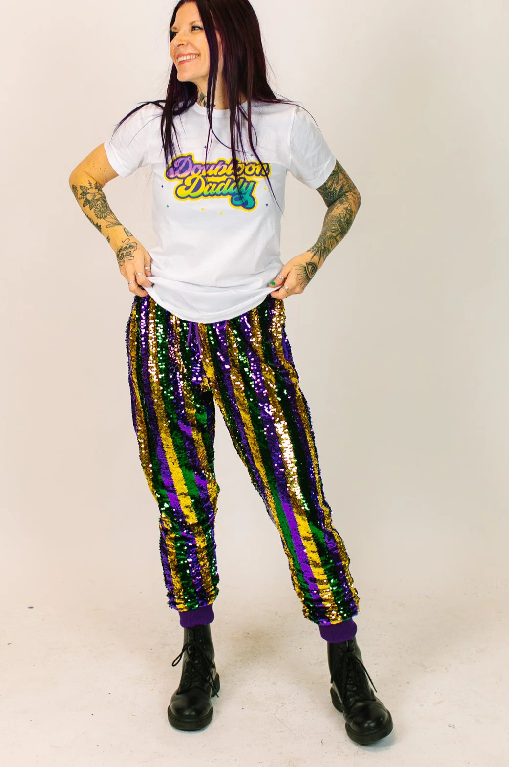 Mardi Gras Stripe Sequin Joggers - Image 22