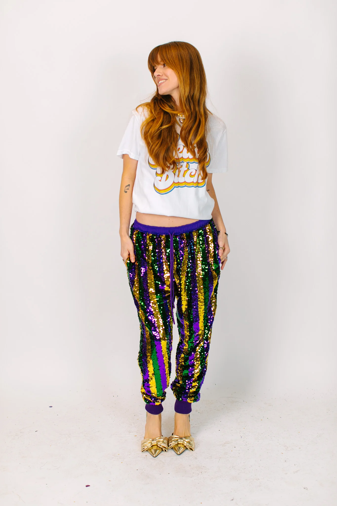 Mardi Gras Stripe Sequin Joggers - Image 4