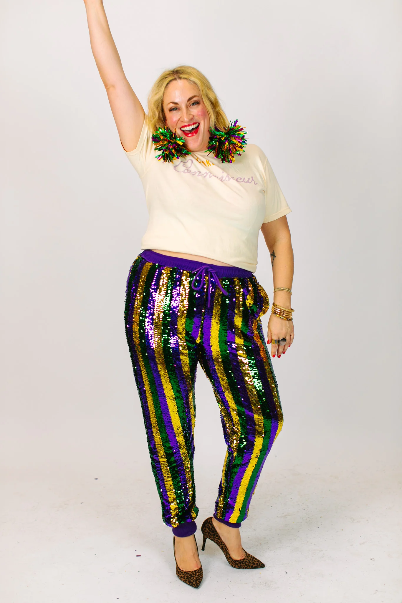 Mardi Gras Stripe Sequin Joggers - Image 6