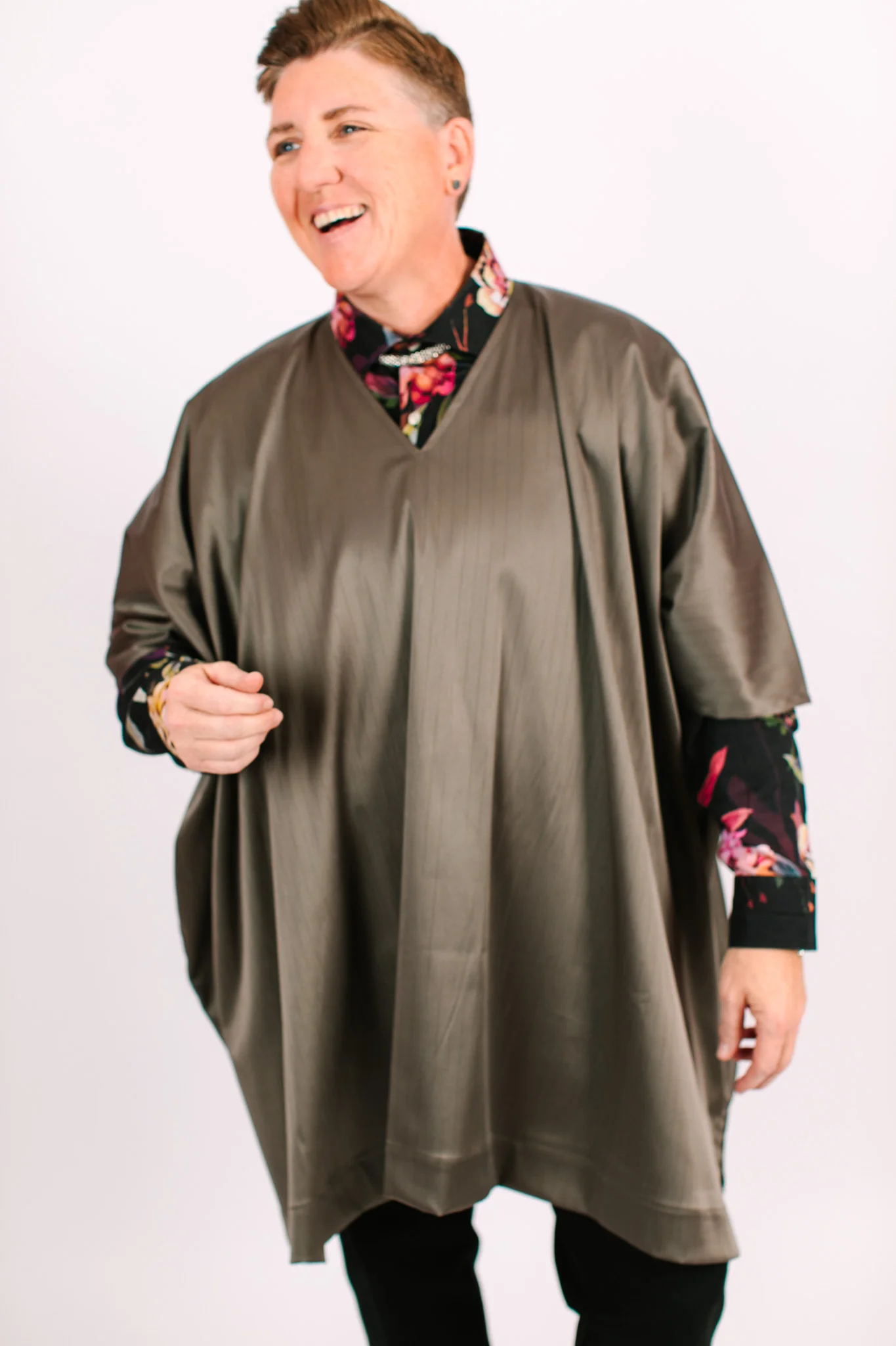 Olive Stripe Short Caftan