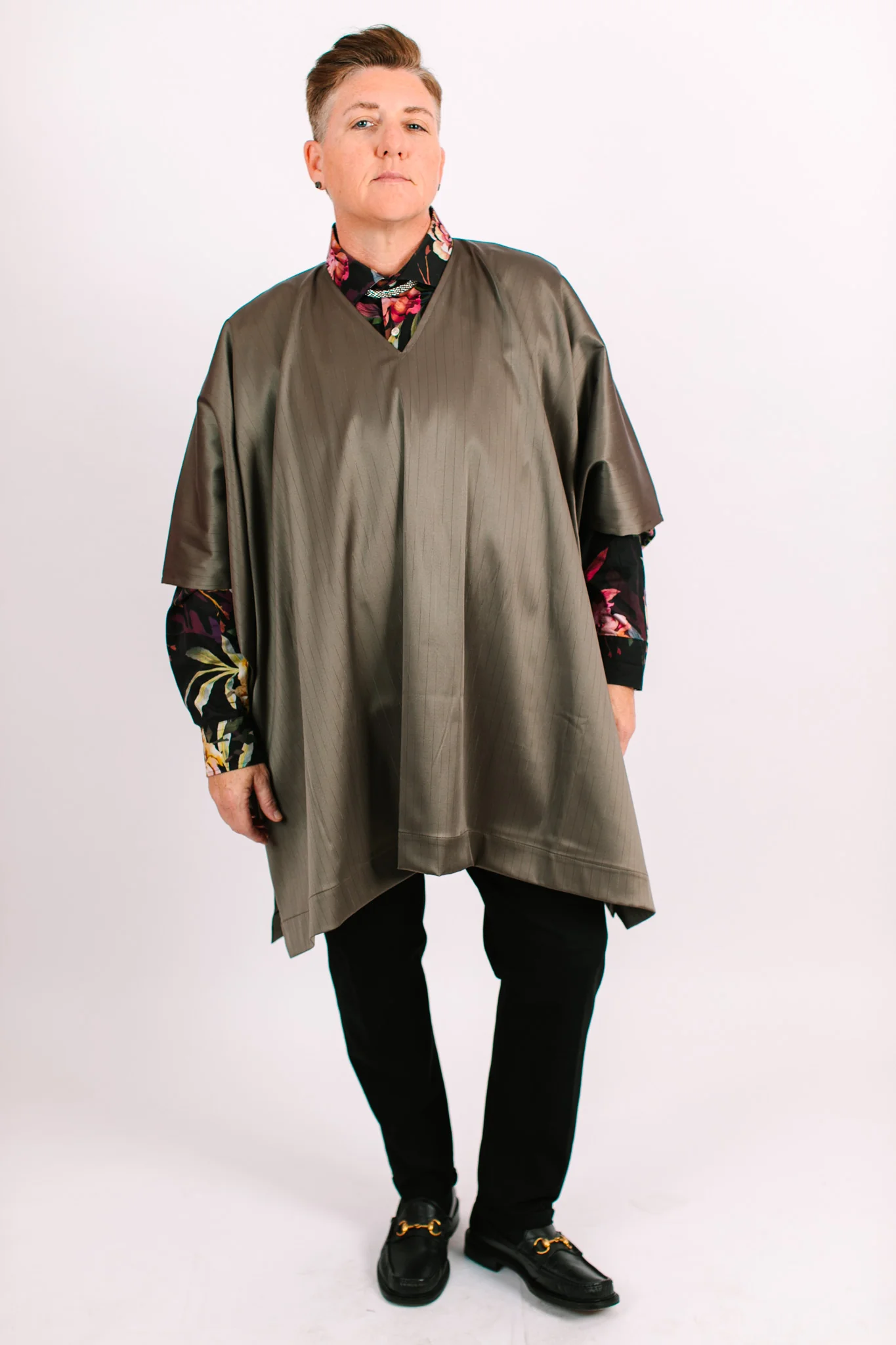 Olive Stripe Short Caftan - Image 10
