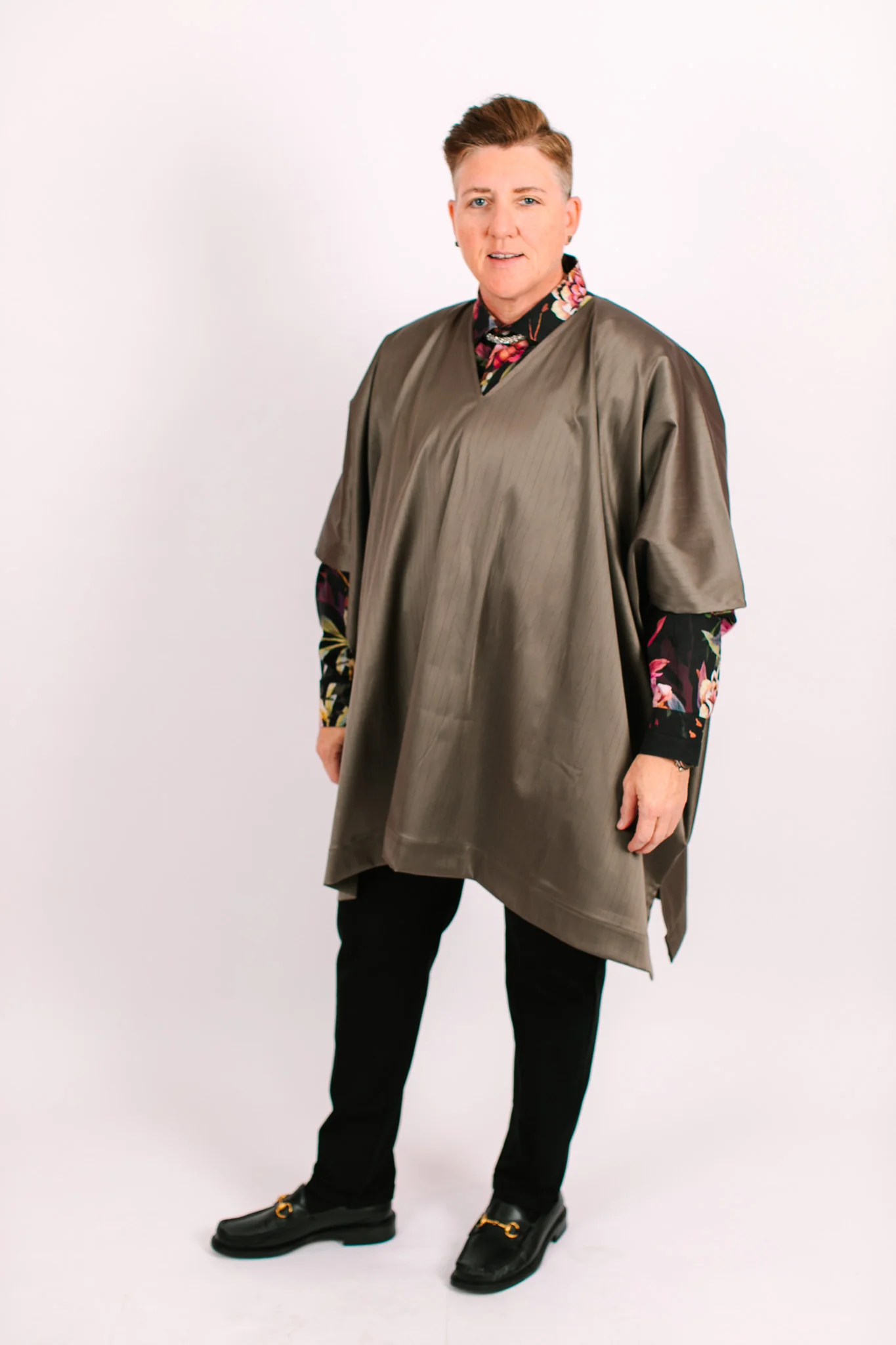 Olive Stripe Short Caftan - Image 2