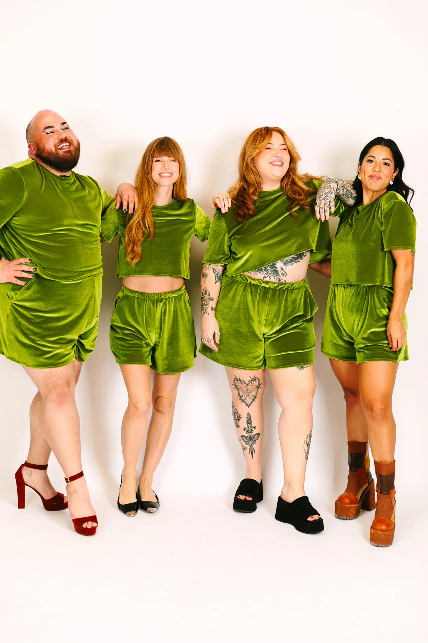 Olive Velvet Baddie Shorts - Image 10