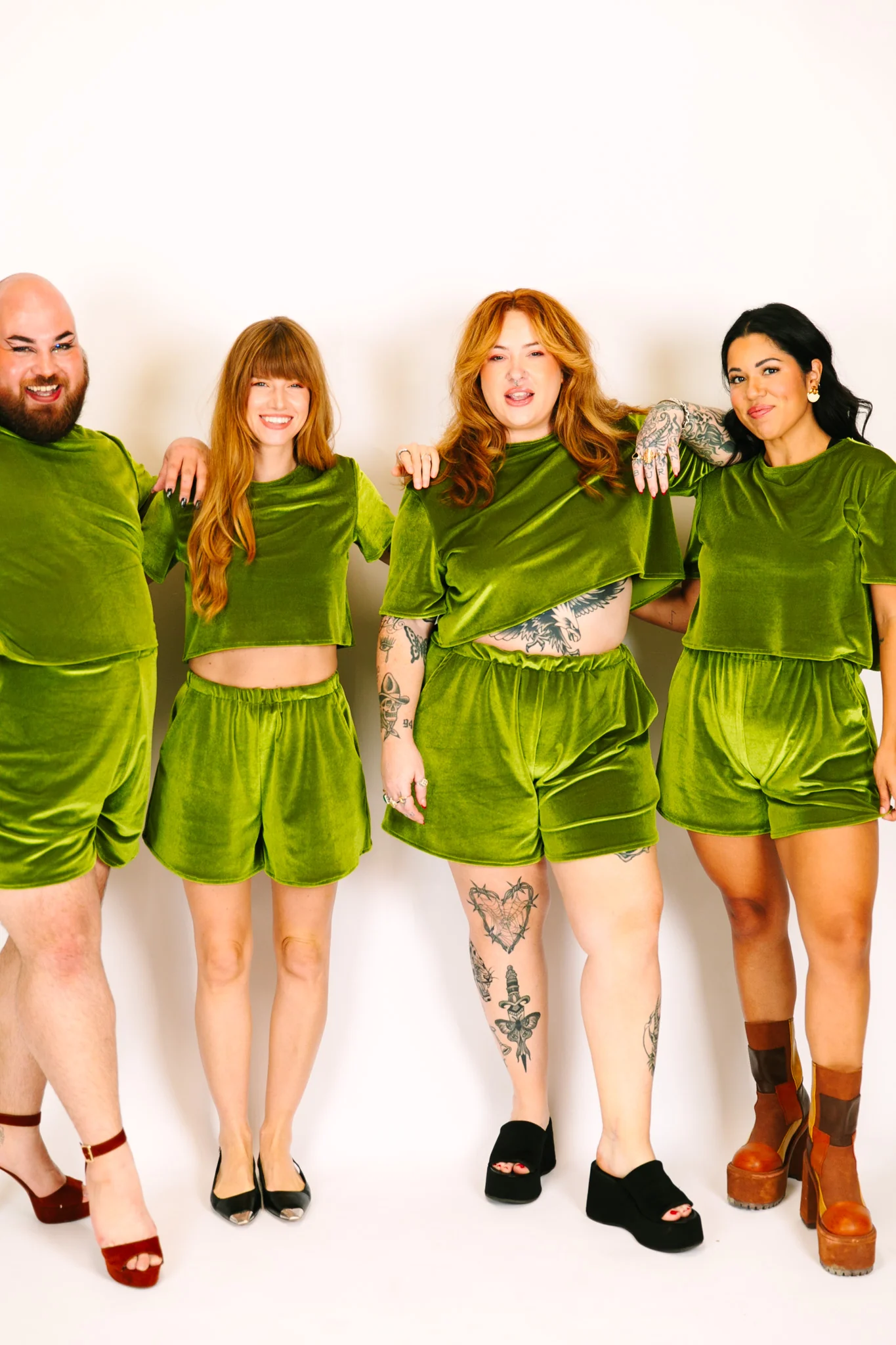 Olive Velvet Baddie Shorts - Image 5