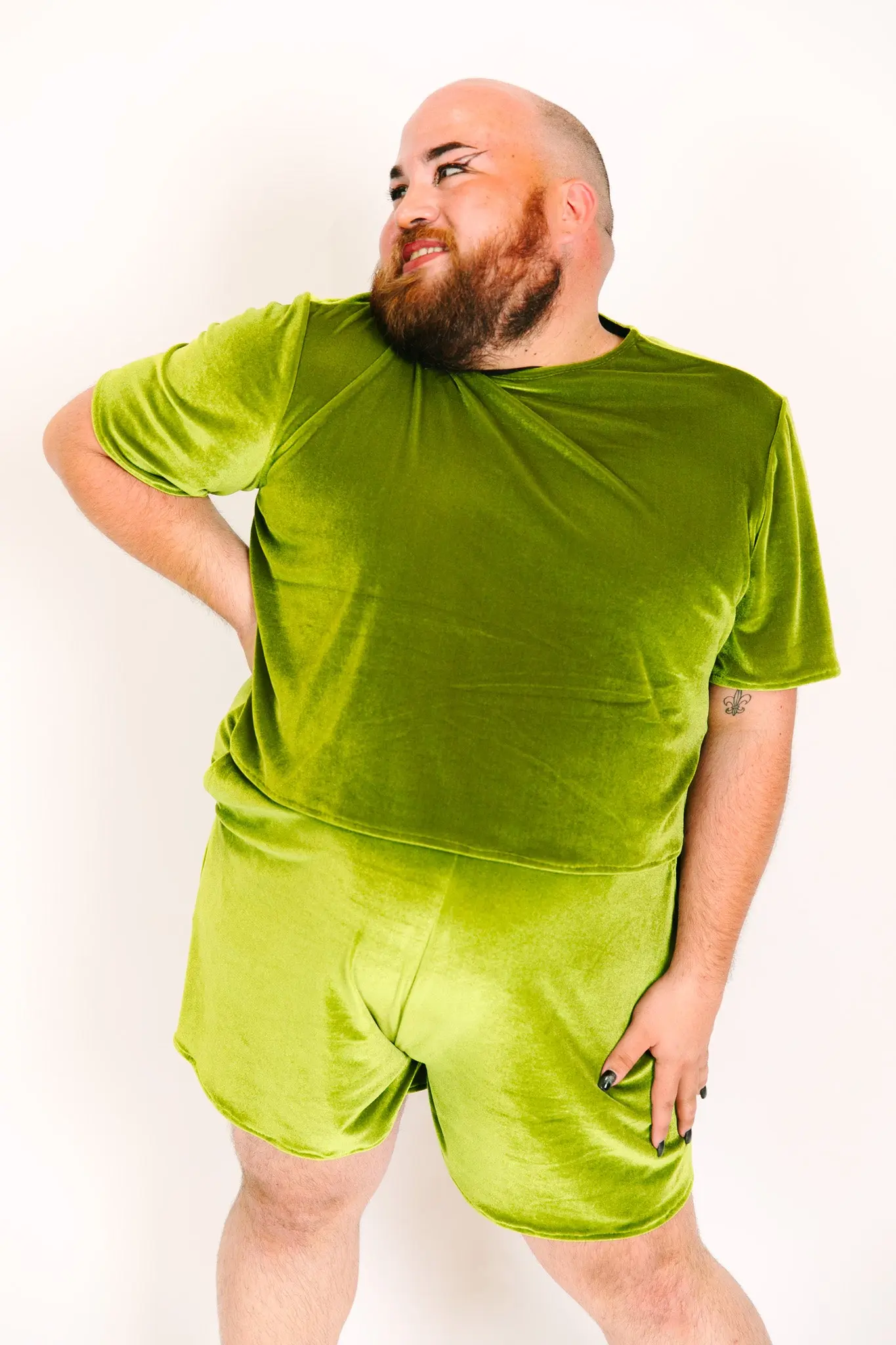 Olive Velvet Baddie Shorts - Image 9