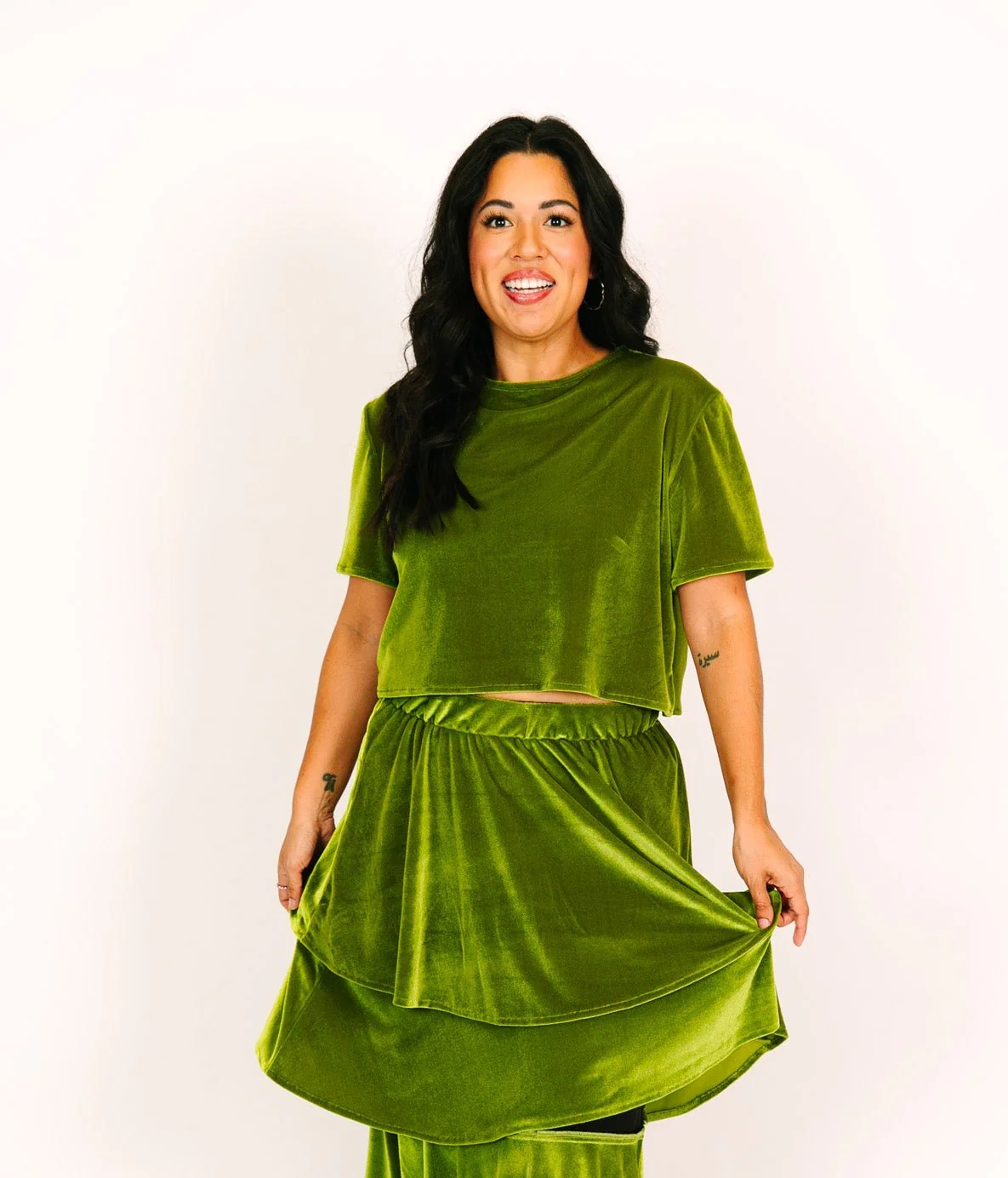 Olive Velvet Crop - Image 4