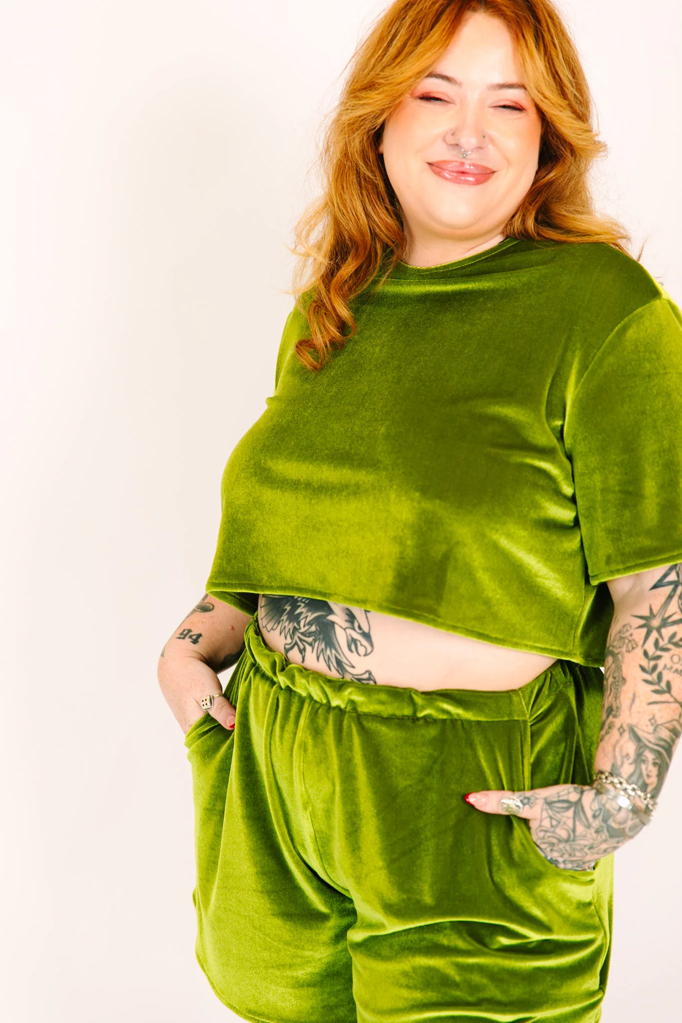 Olive Velvet Crop - Image 6