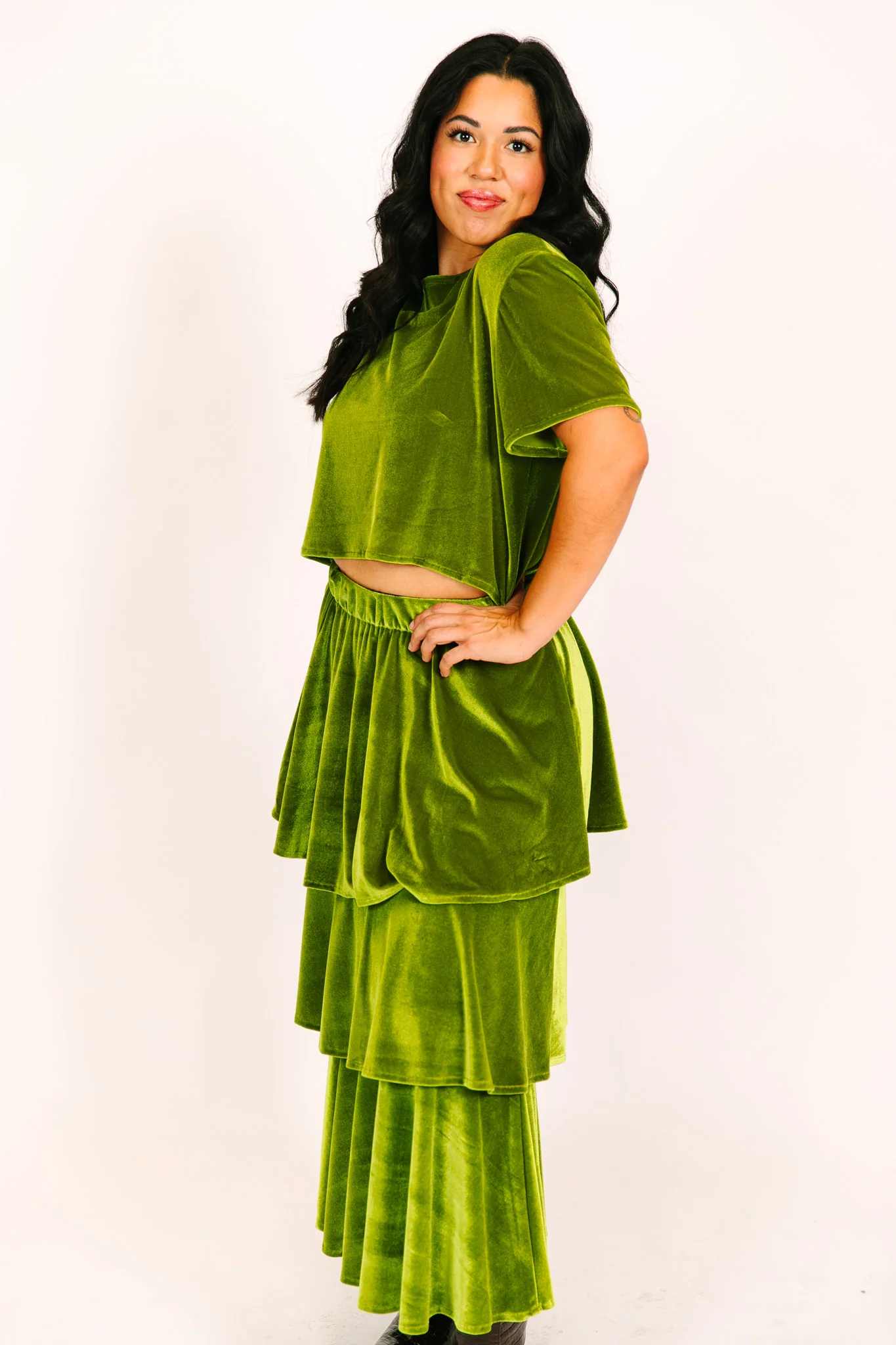 Olive Velvet Crop - Image 9