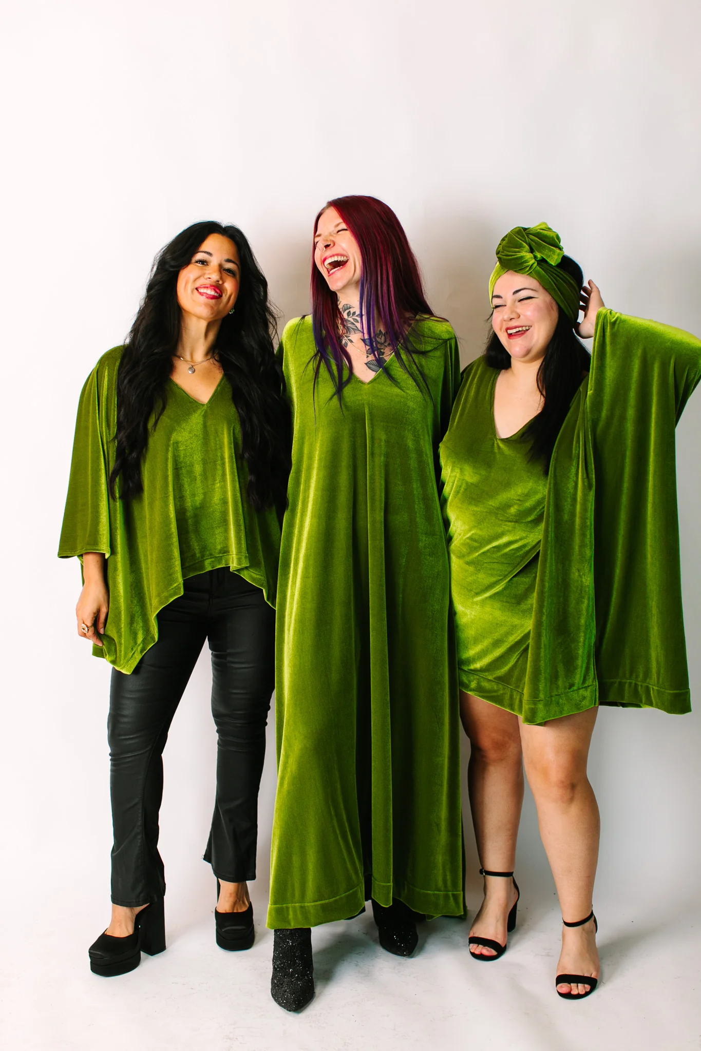 Olive Velvet Short Caftan - Image 3