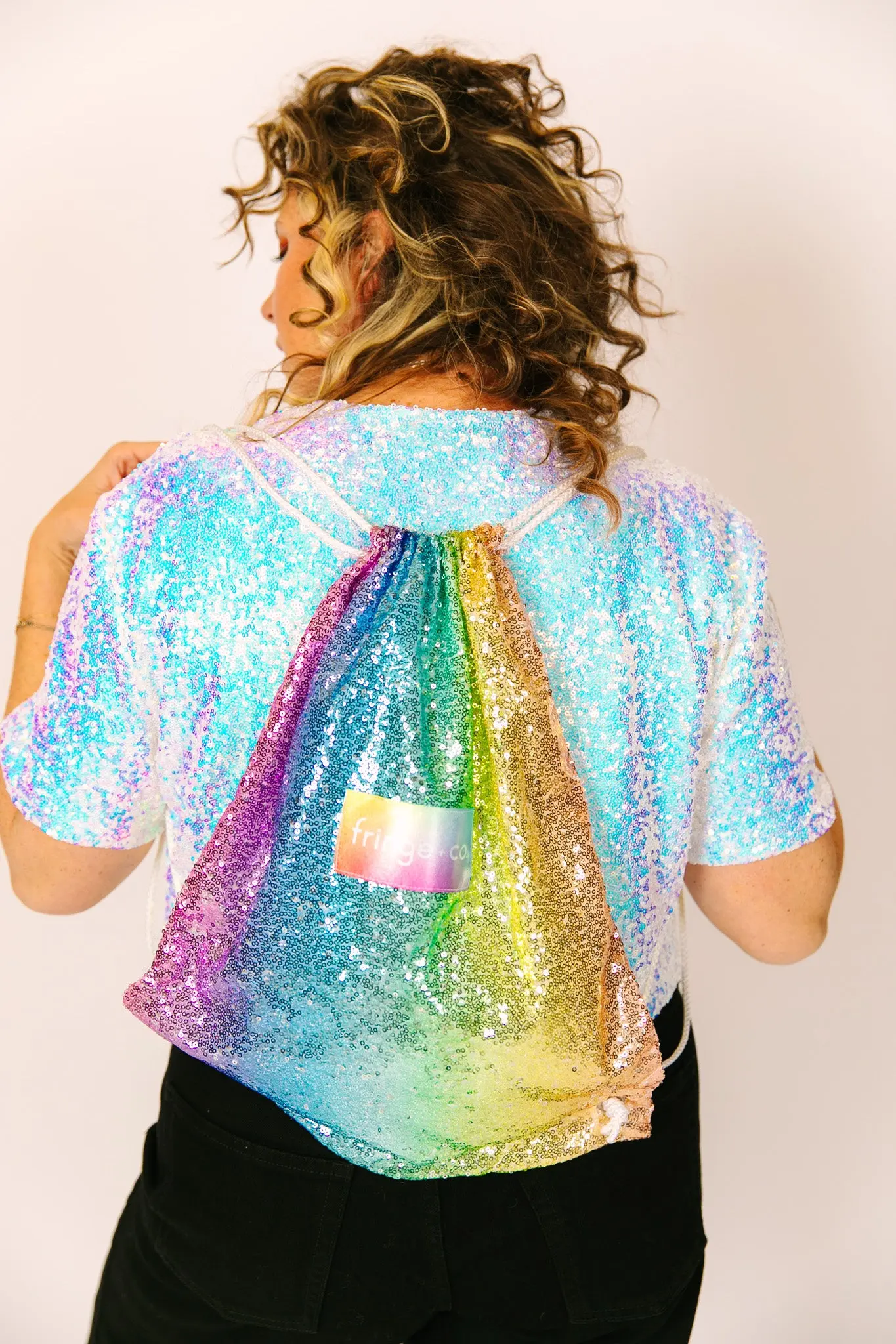 Ombre Rainbow Sequin Bag