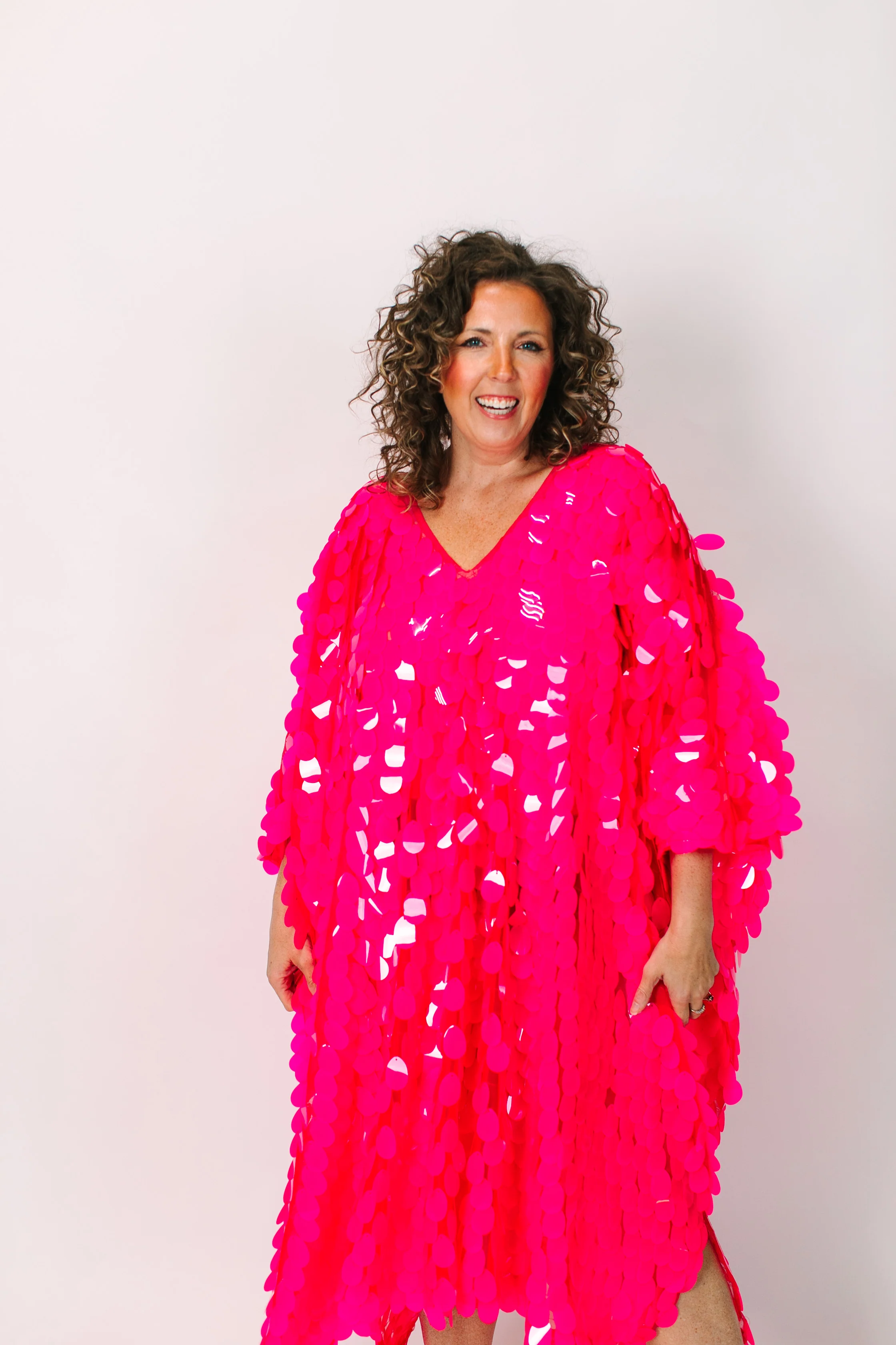 Pink Jumbo Paillette Mid Caftan - Image 5