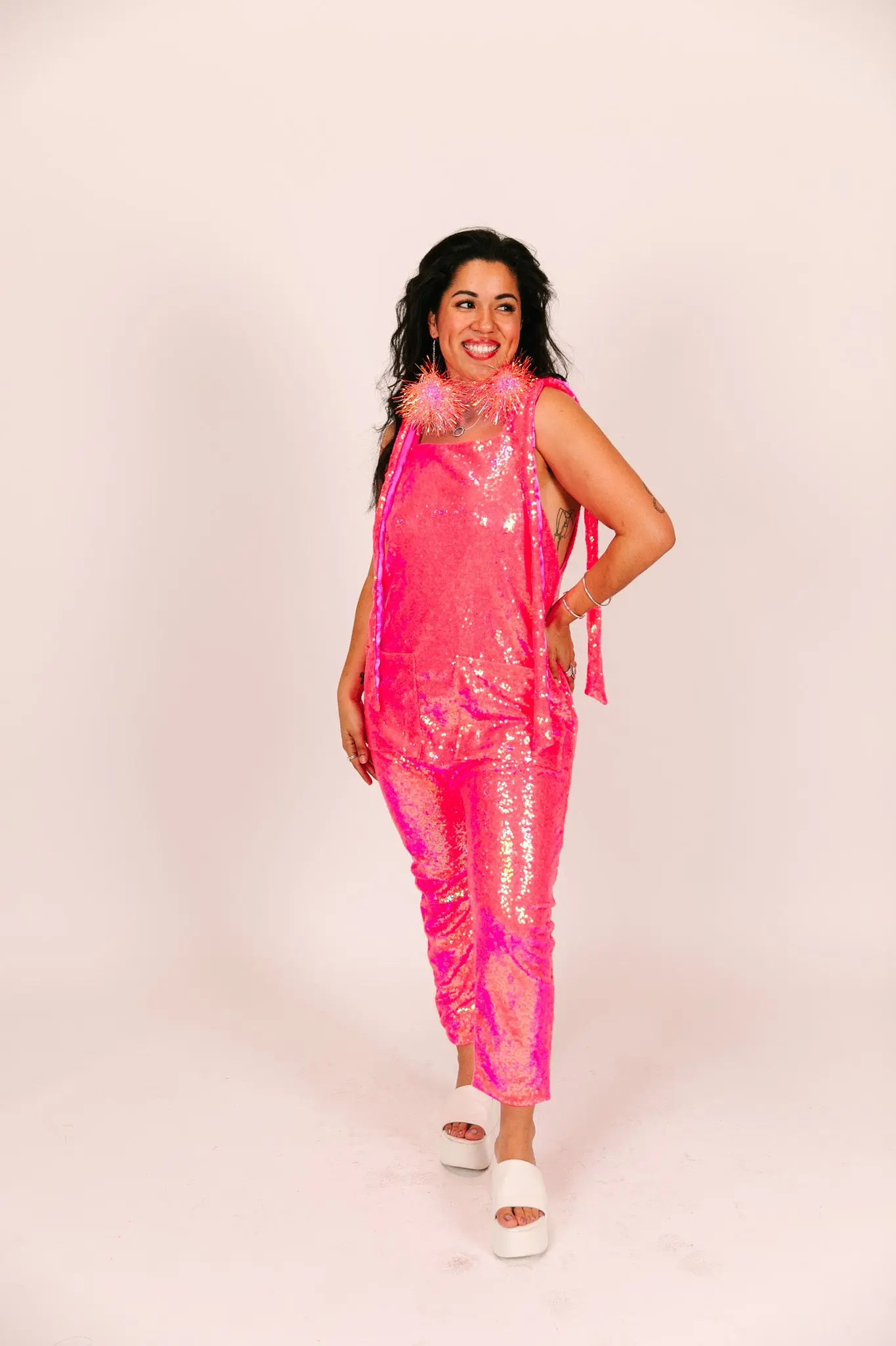 Pink Sequin Jumpsuit