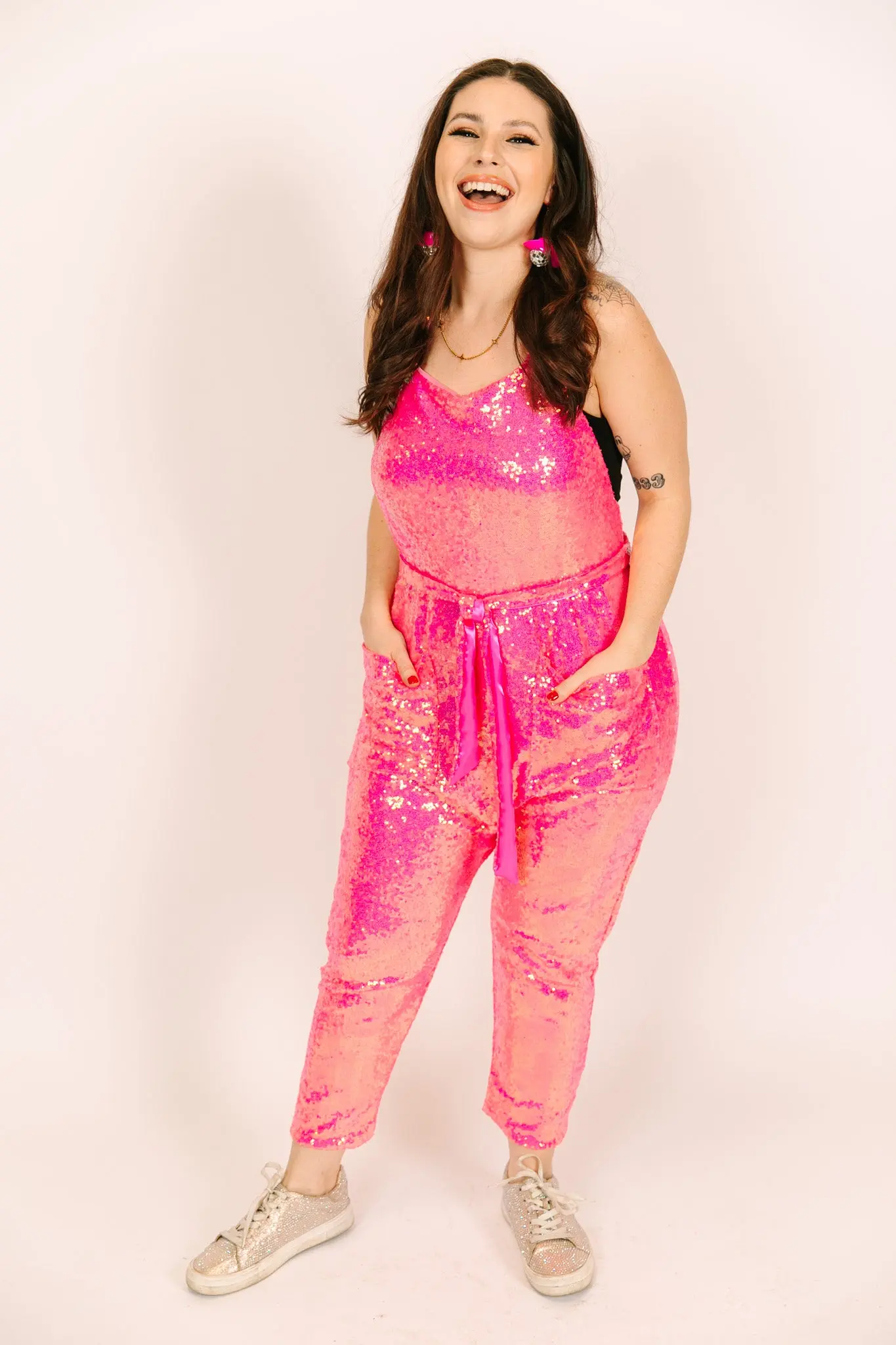 Pink Sequin Jumpsuit - Image 6