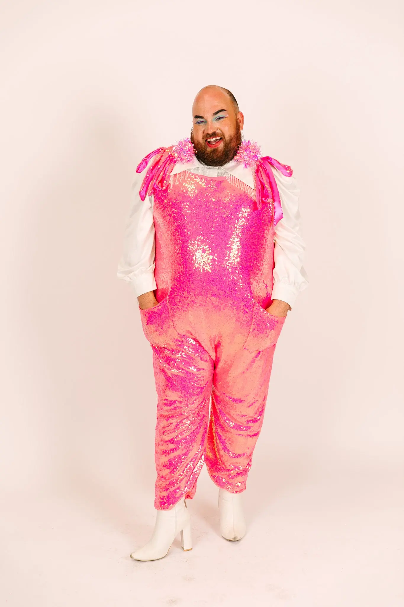 Pink Sequin Jumpsuit - Image 9