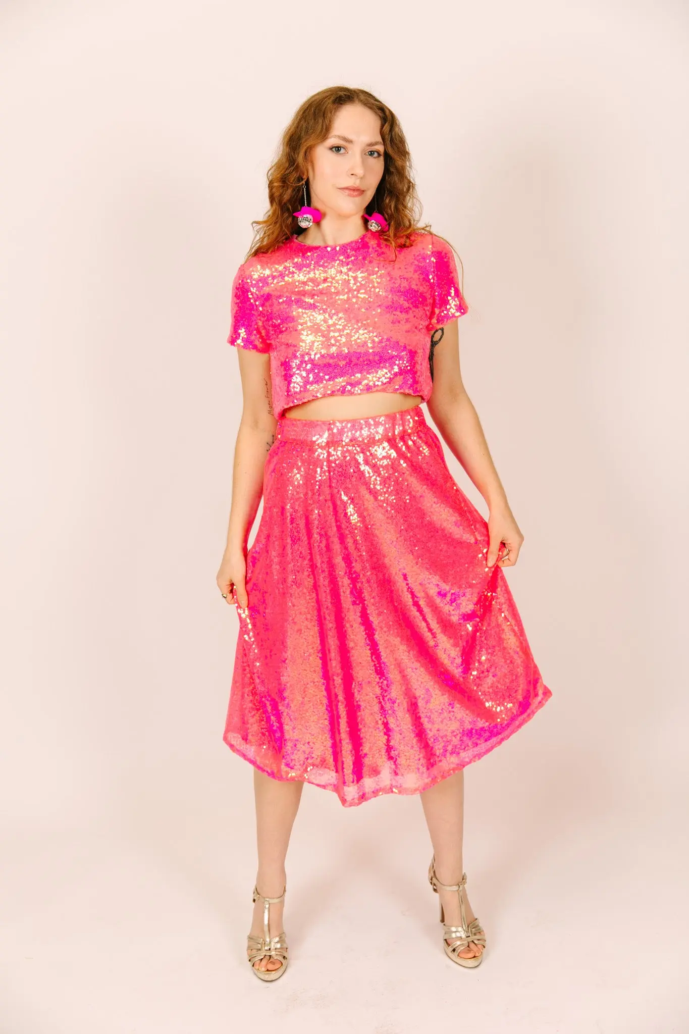 Pink Sequin Skirt - Image 2