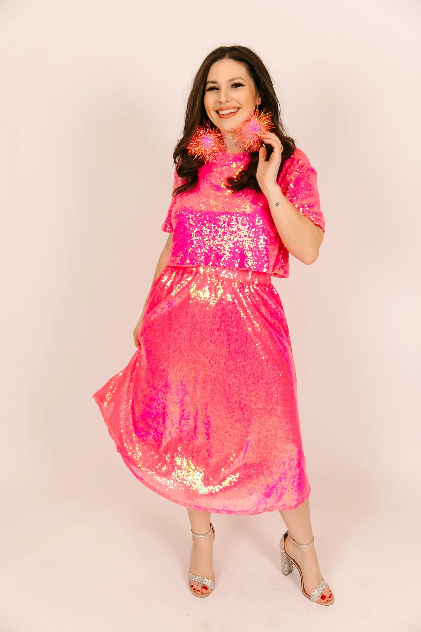 Pink Sequin Skirt - Image 5