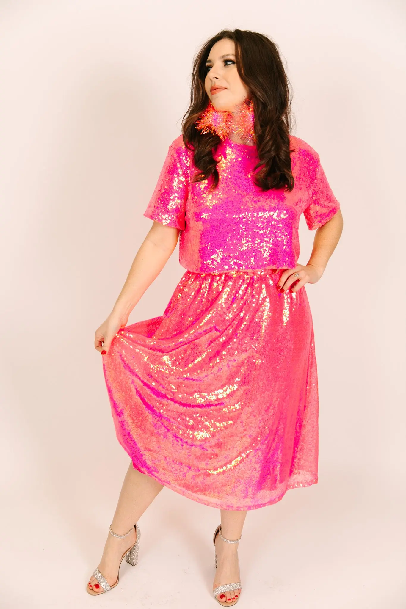 Pink Sequin Skirt - Image 6