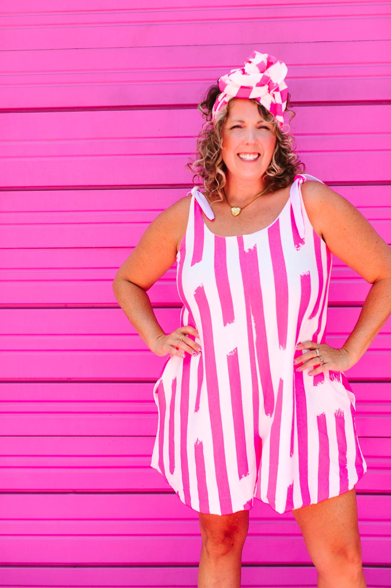 Pink Stripe Romper - Image 10