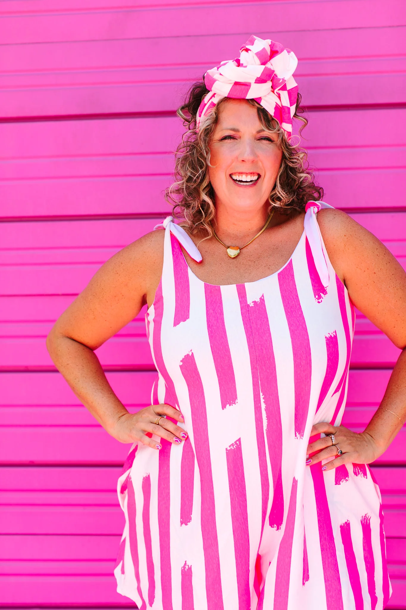 Pink Stripe Romper - Image 12
