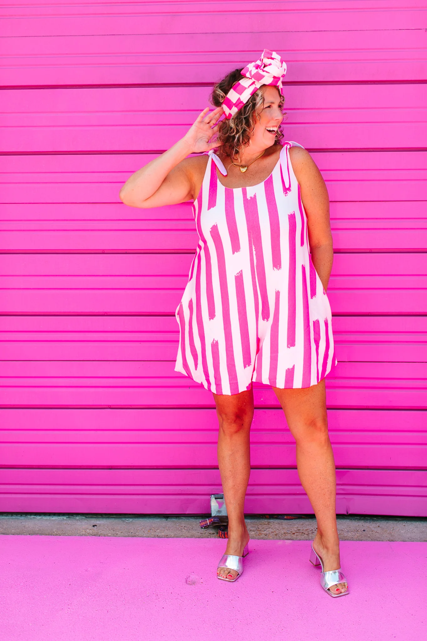 Pink Stripe Romper - Image 7