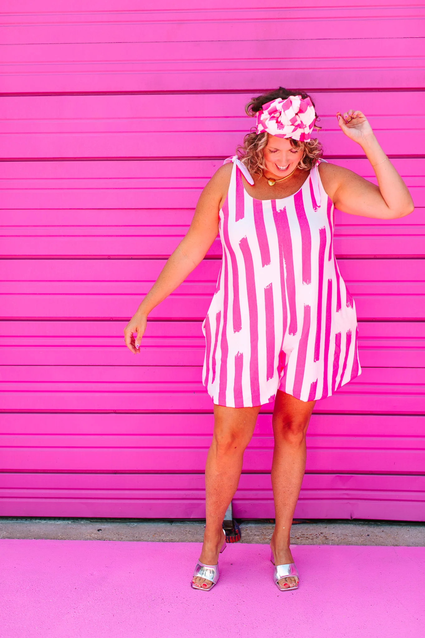Pink Stripe Romper - Image 9
