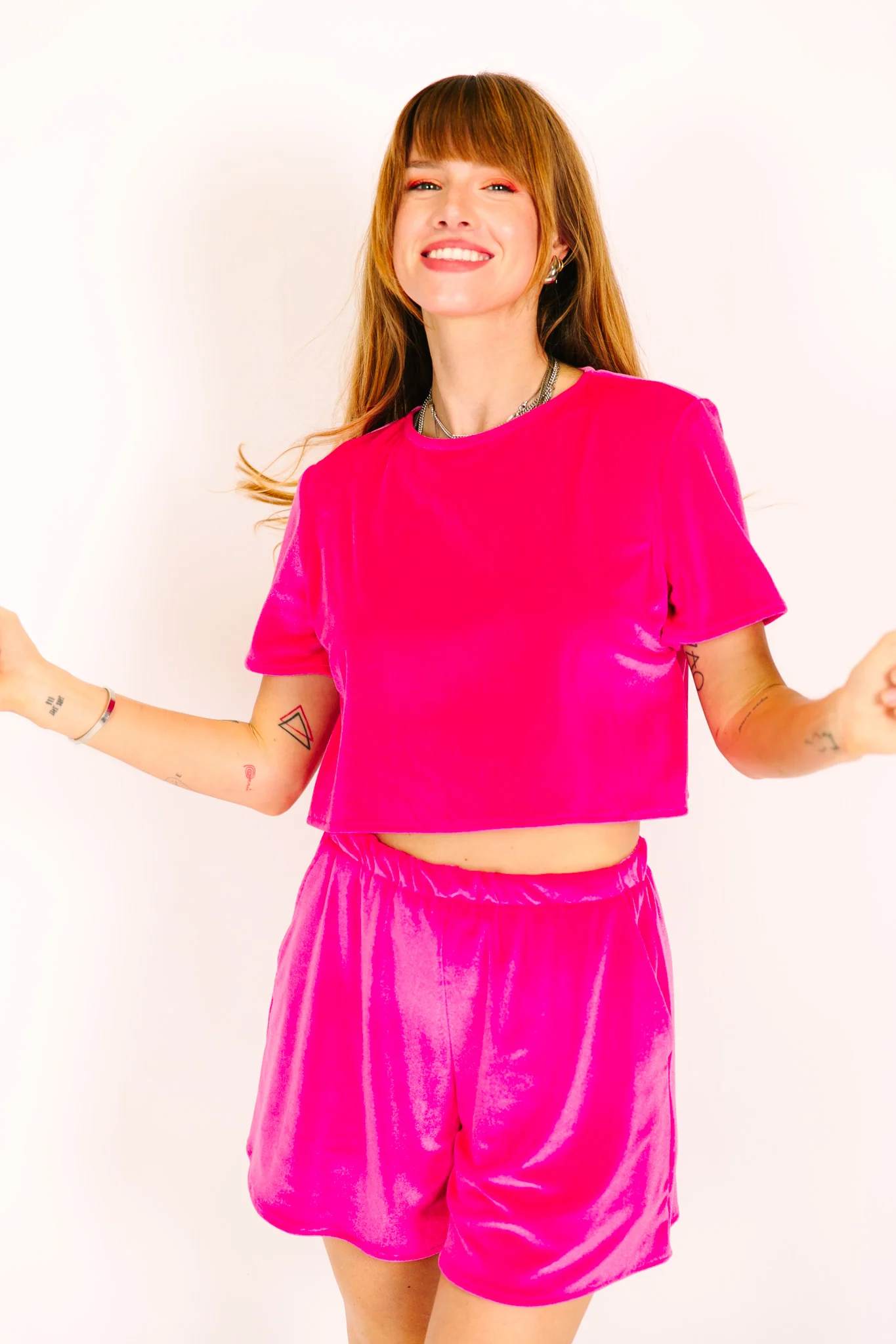 Pink Velvet Crop Top