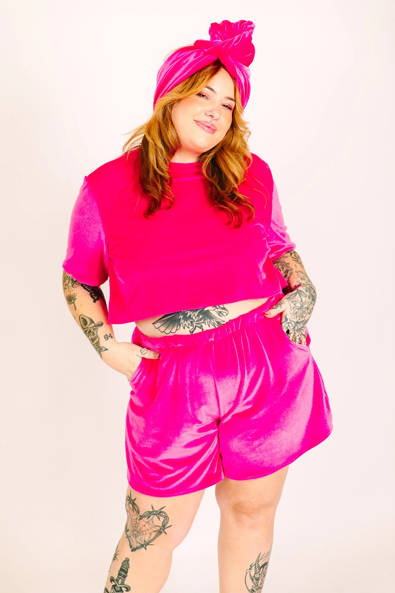 Pink Velvet Crop Top - Image 3