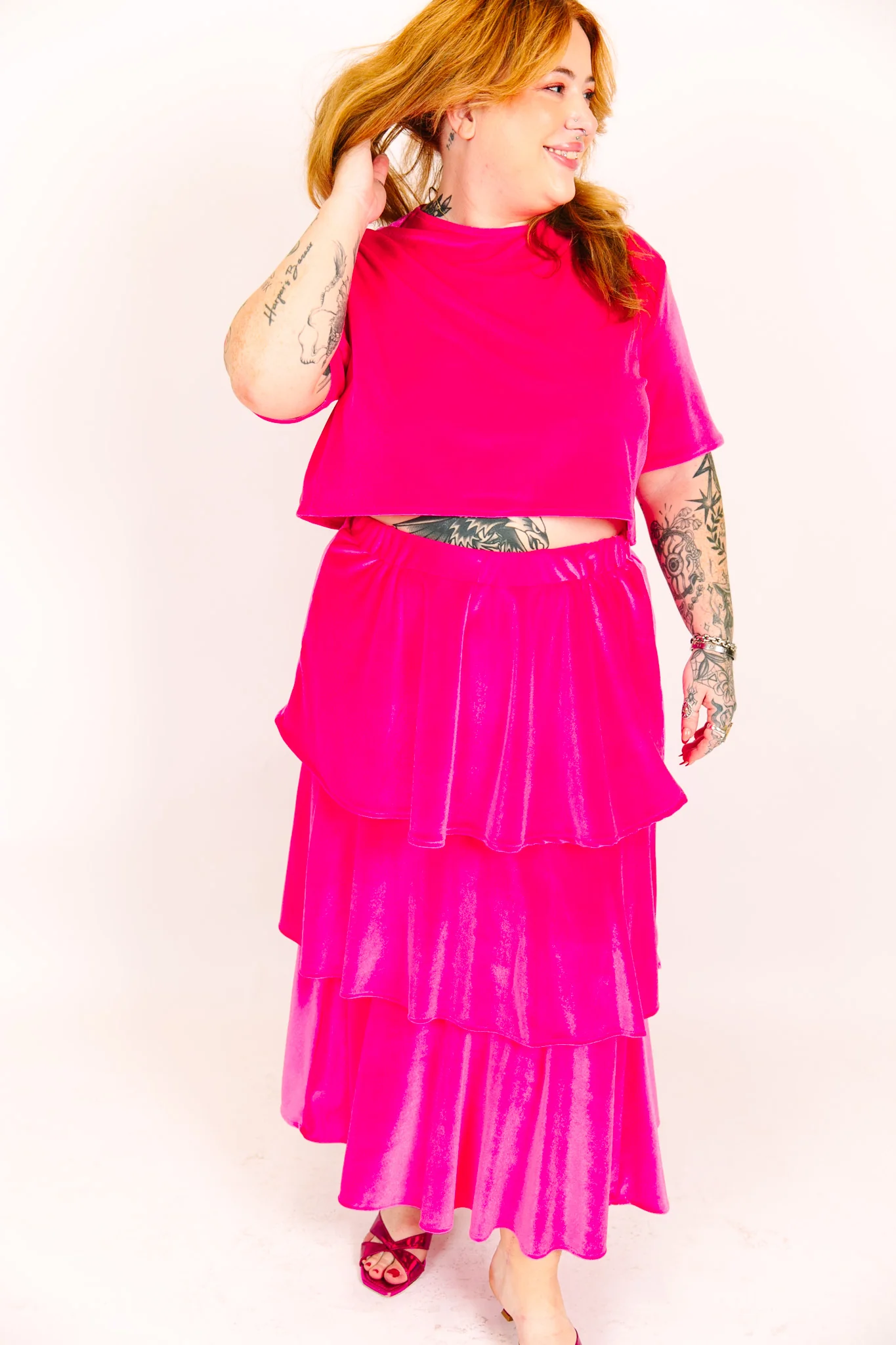 Pink Velvet Crop Top - Image 8