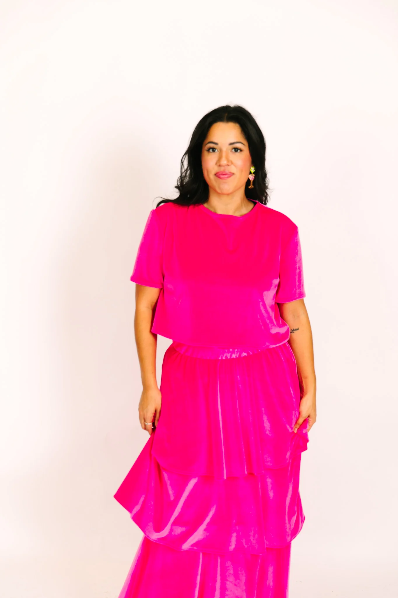Pink Velvet Crop Top - Image 9