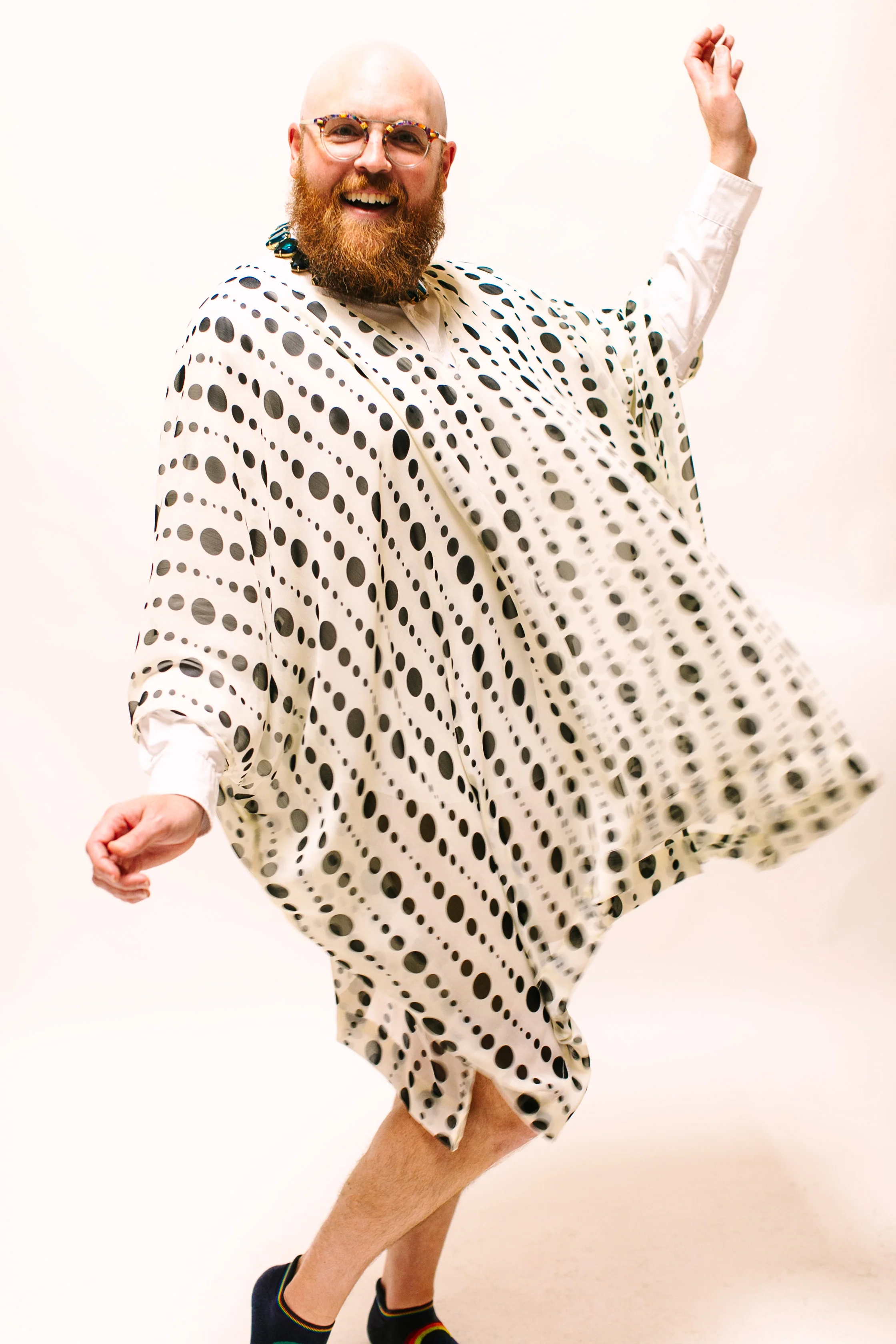Polka Dot Sheer Short Caftan