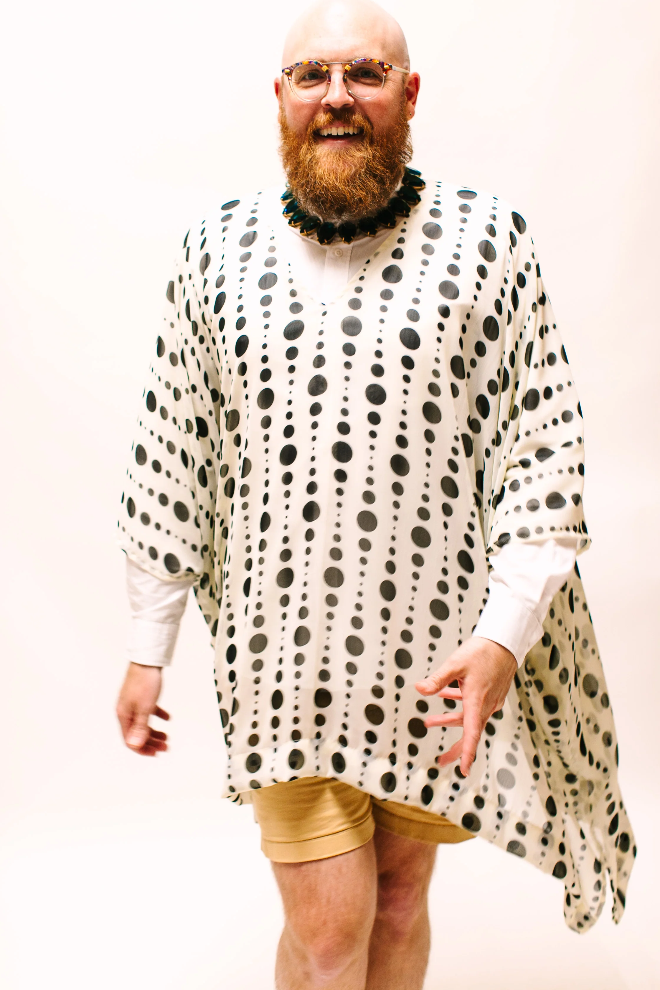 Polka Dot Sheer Short Caftan - Image 5