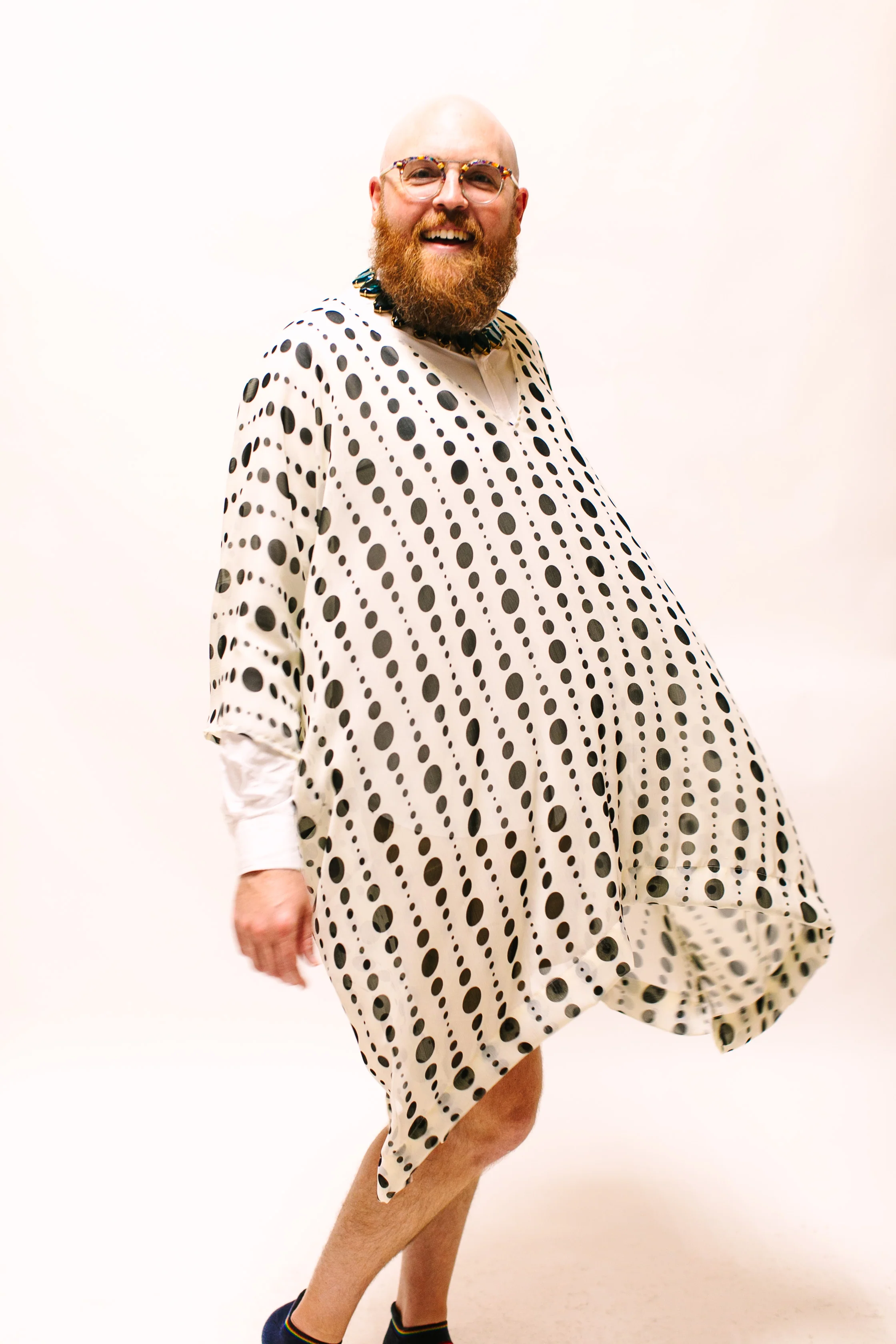 Polka Dot Sheer Short Caftan - Image 8