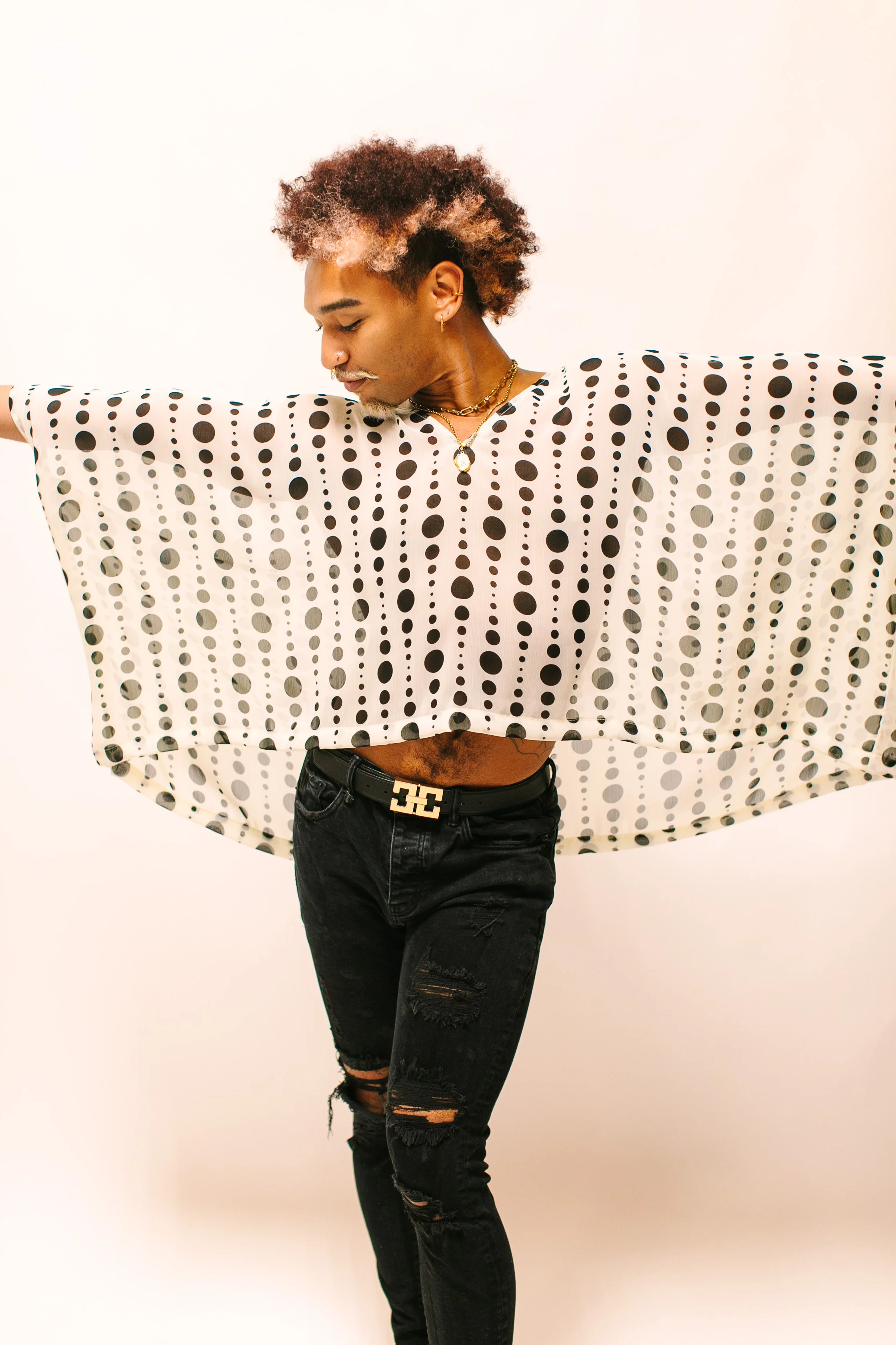 Polka Dot Sheer Tunic - Image 3