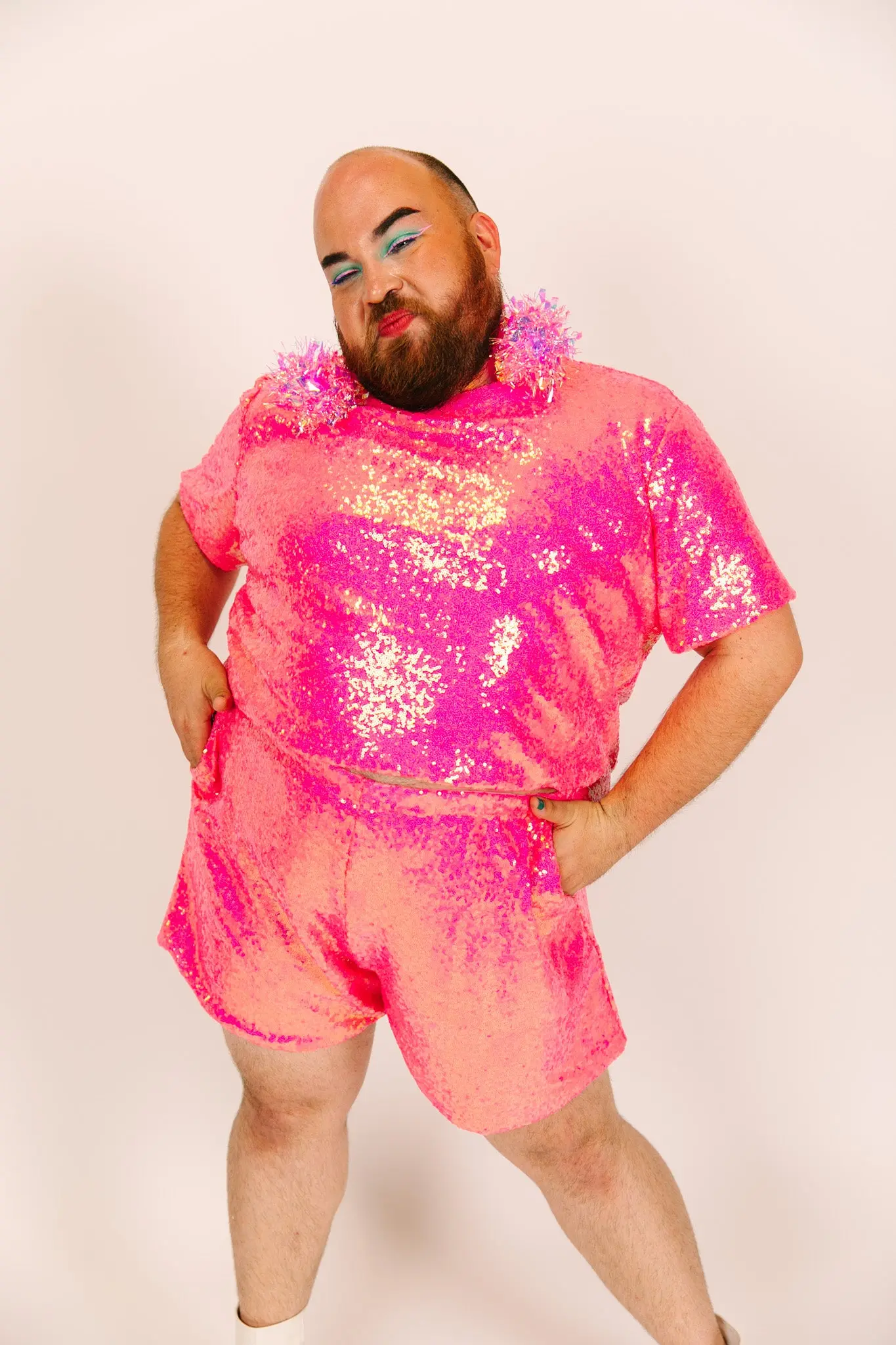 Pink Sequin Shorts - Image 13