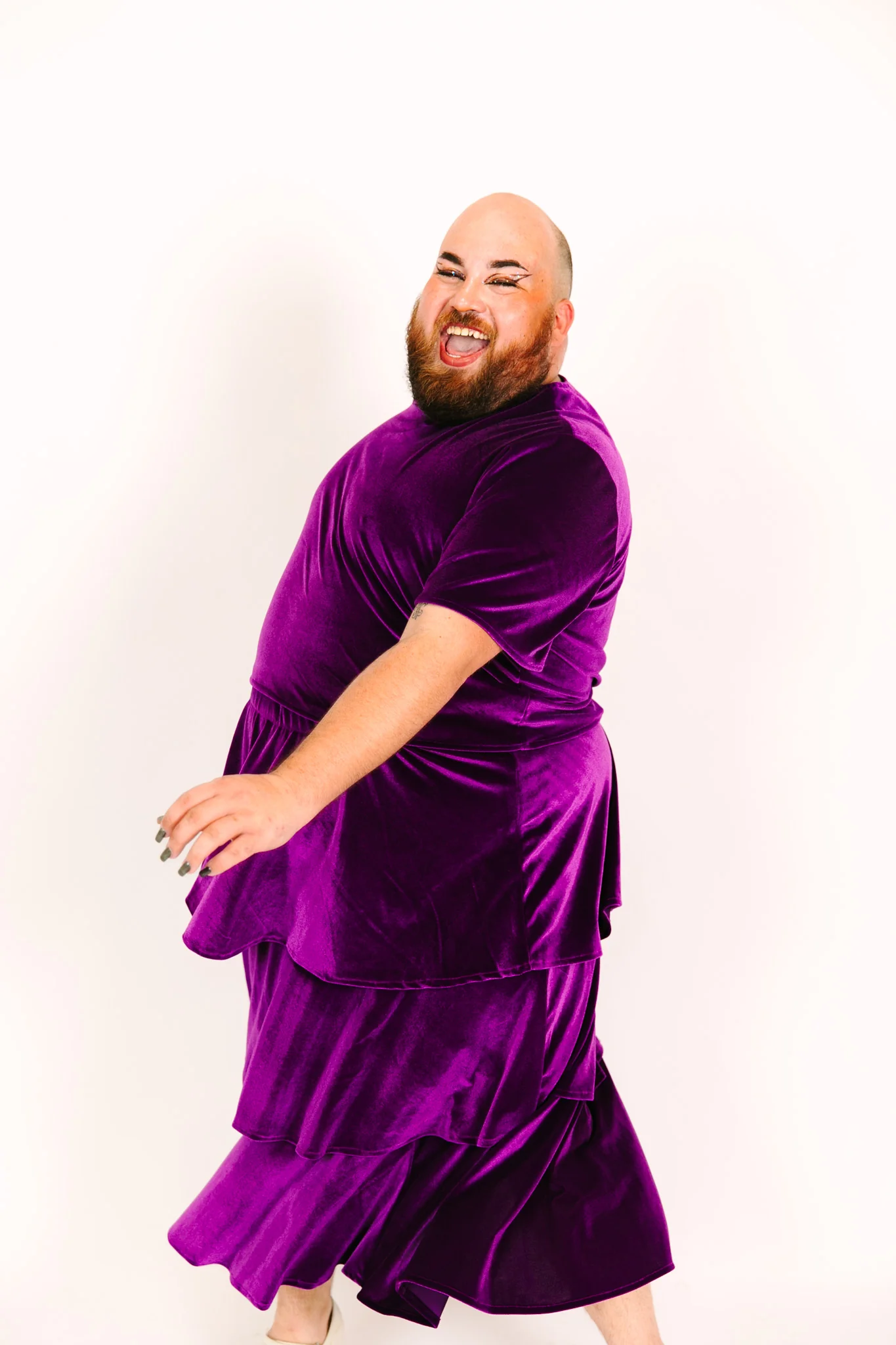 Purple 3-Tiered Velvet Skirt - Image 13