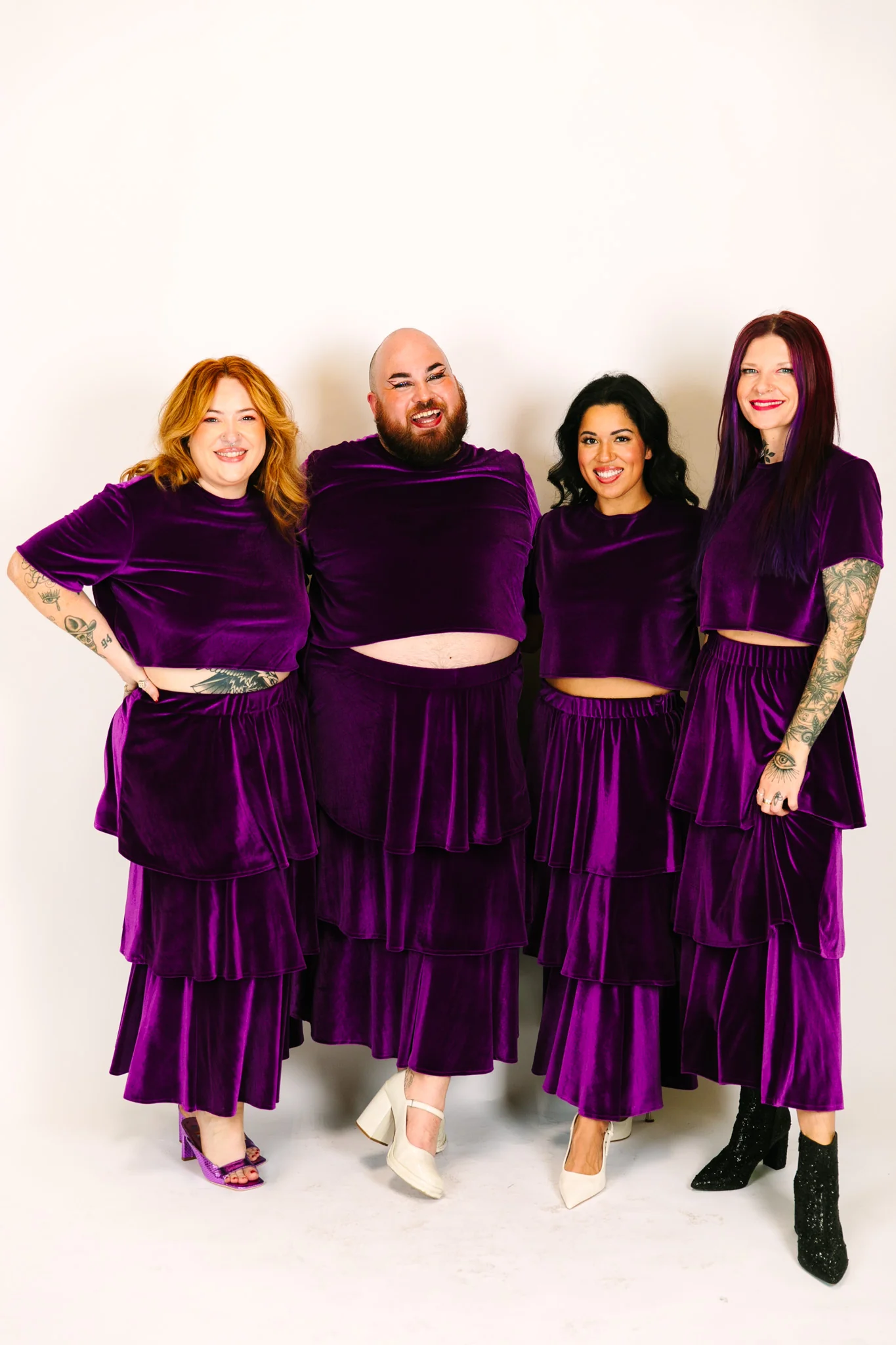 Purple 3-Tiered Velvet Skirt - Image 2